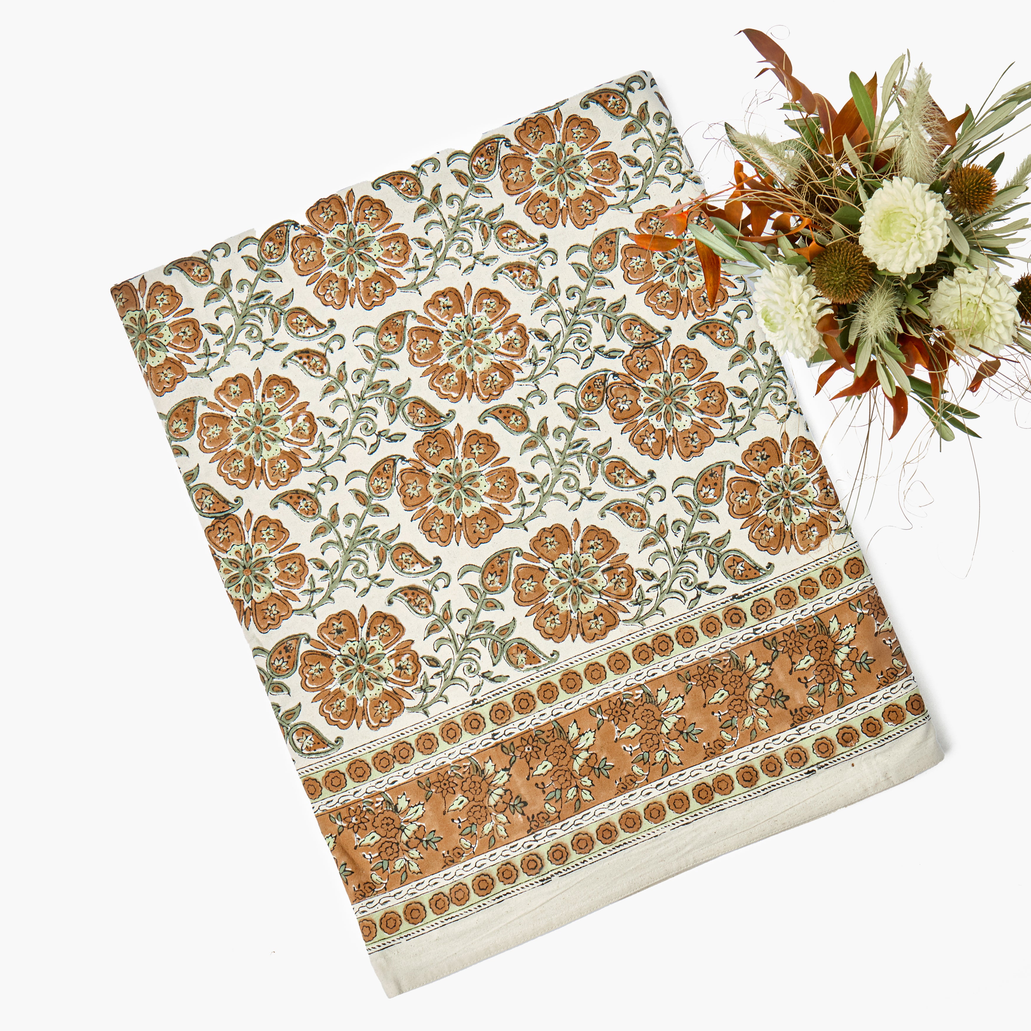 Green & Brown Ava Tablecloth