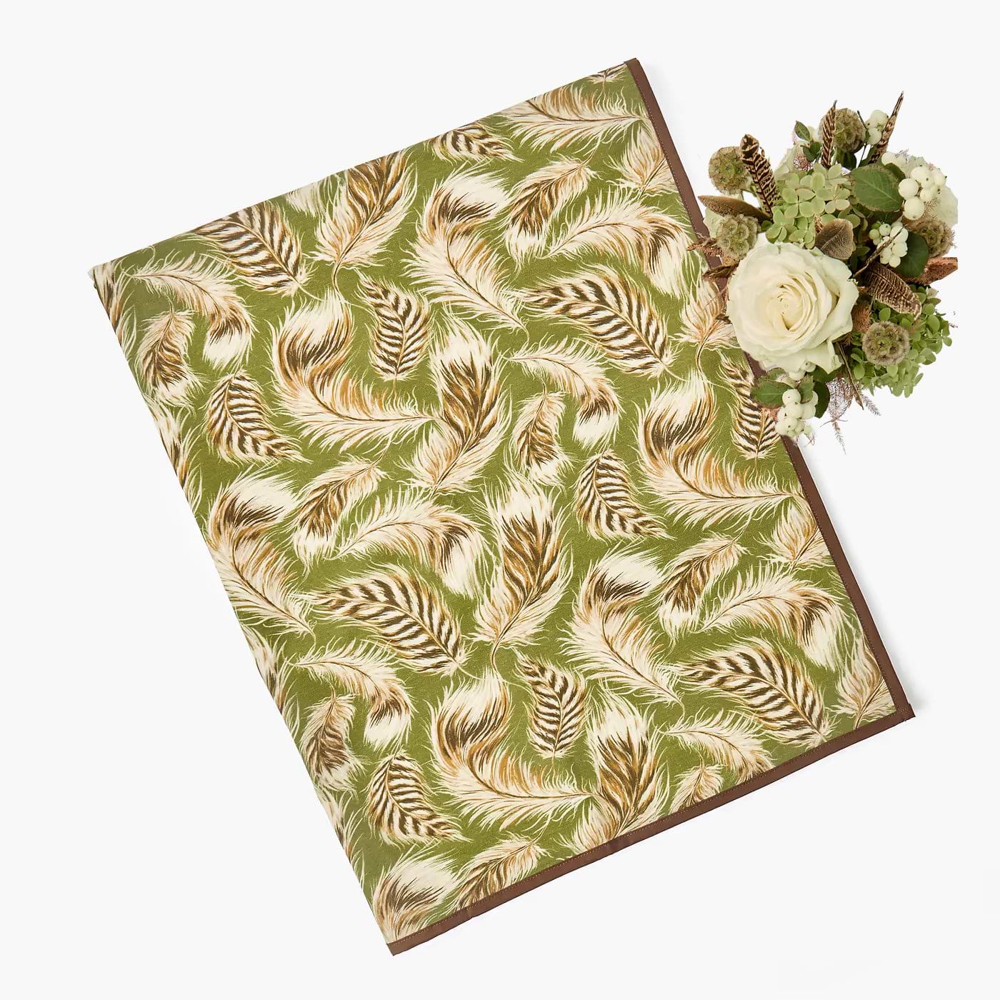 Olive Feather Tablecloth