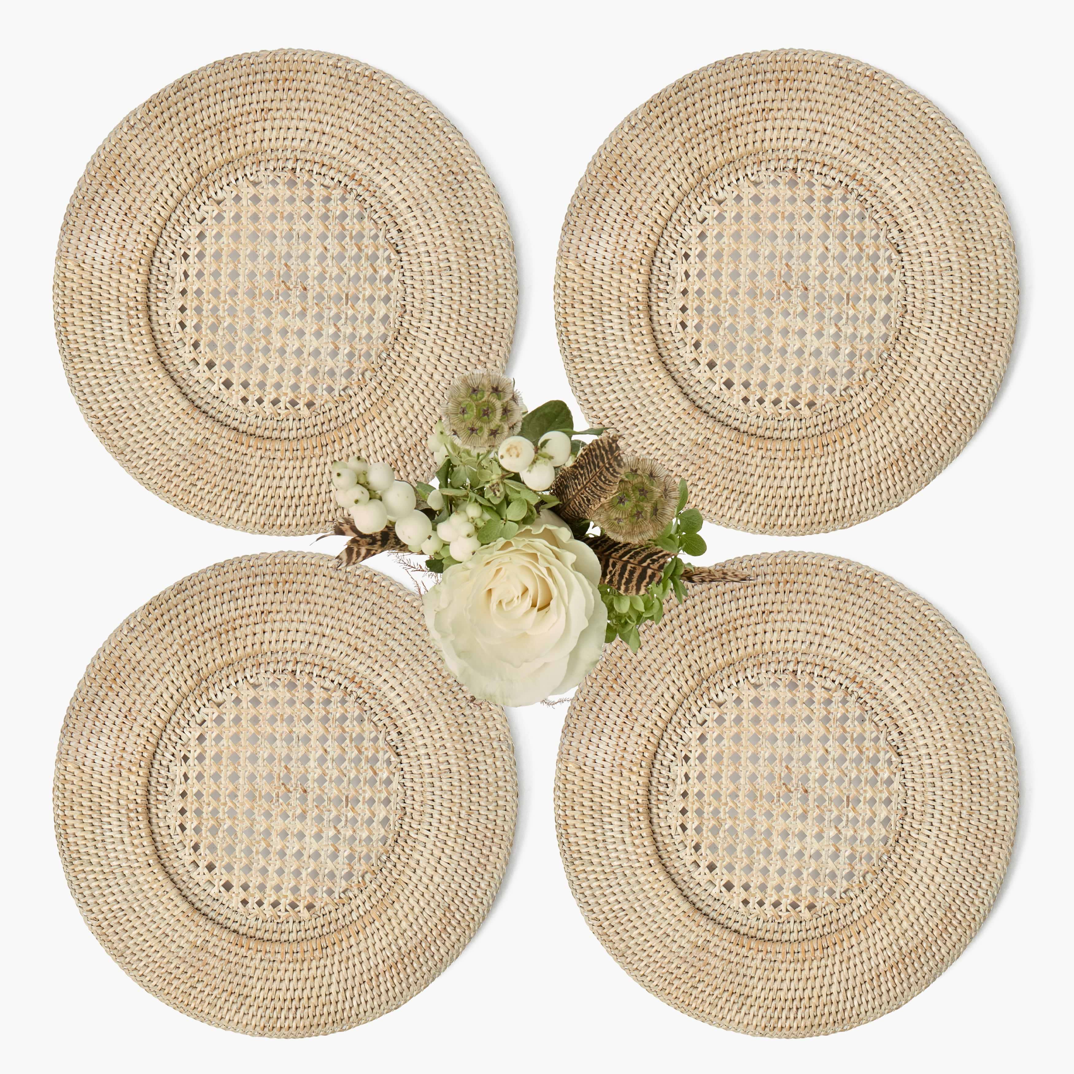 Natural Rattan Charger Plates (Set of 4)