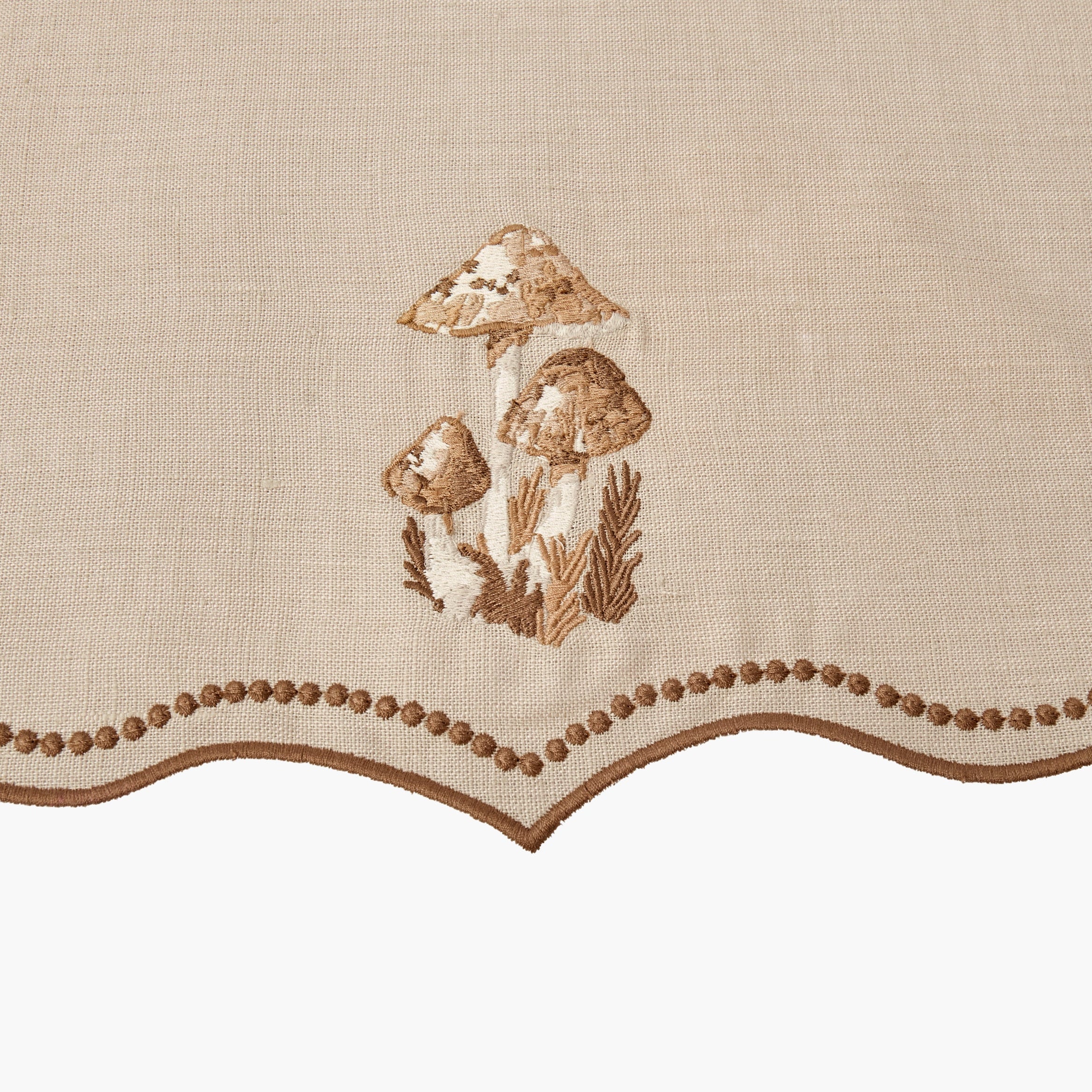 Taupe & Chocolate Eloise Placemats & Mushroom Embroidered Napkins (Set of 8)