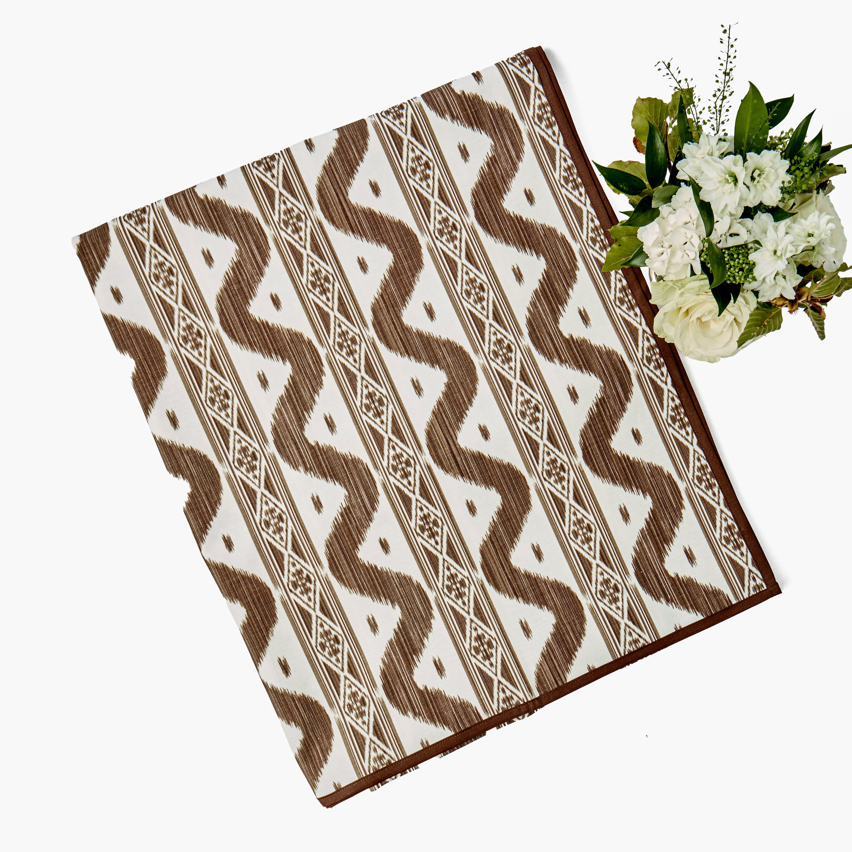 Chocolate Ikat Tablecloth