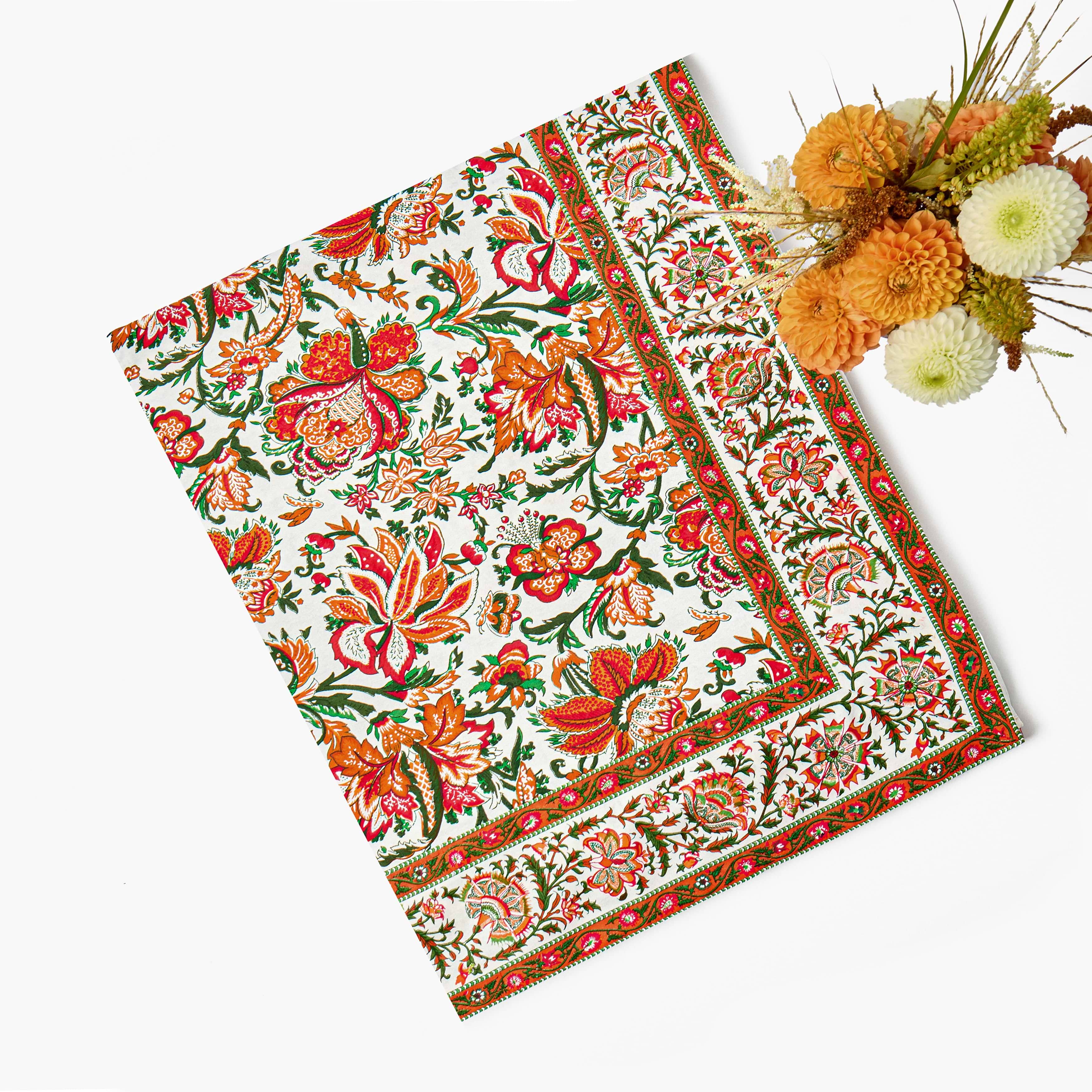 Orange & Green Beatrice Tablecloth