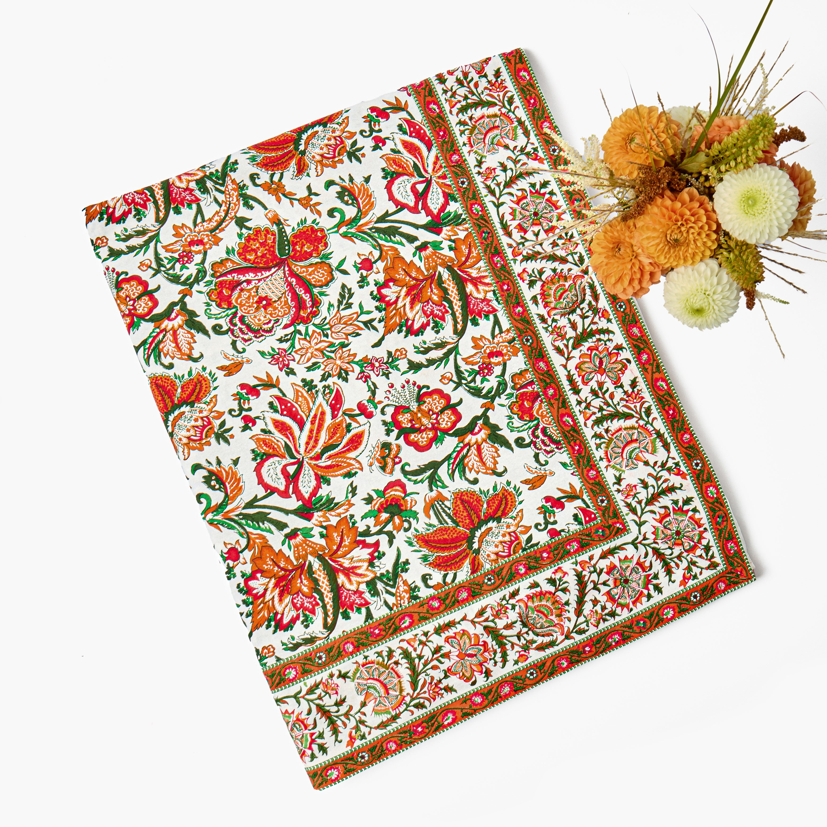 Orange & Green Beatrice Tablecloth