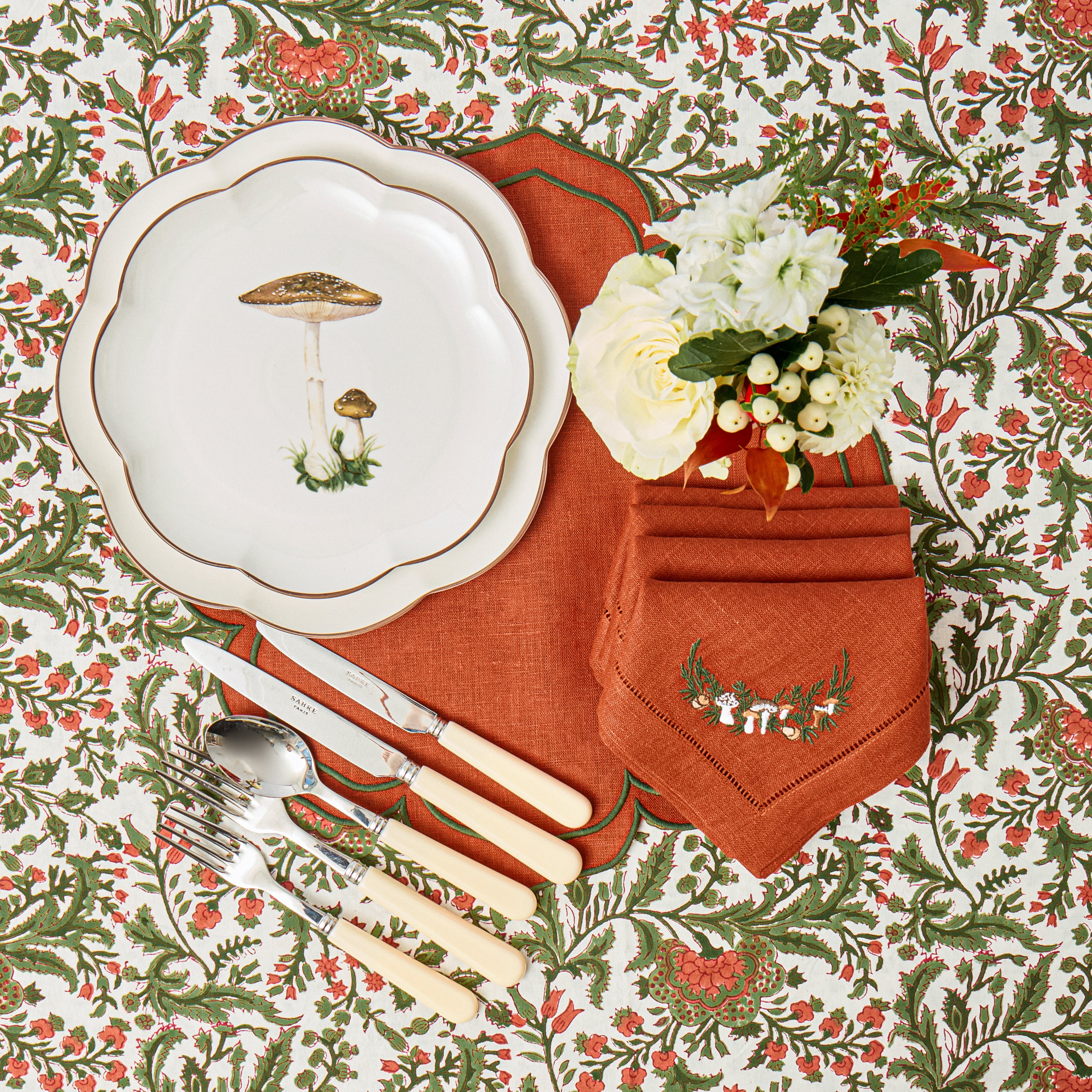 Orange & Green Fleur Placemats (Set of 4)