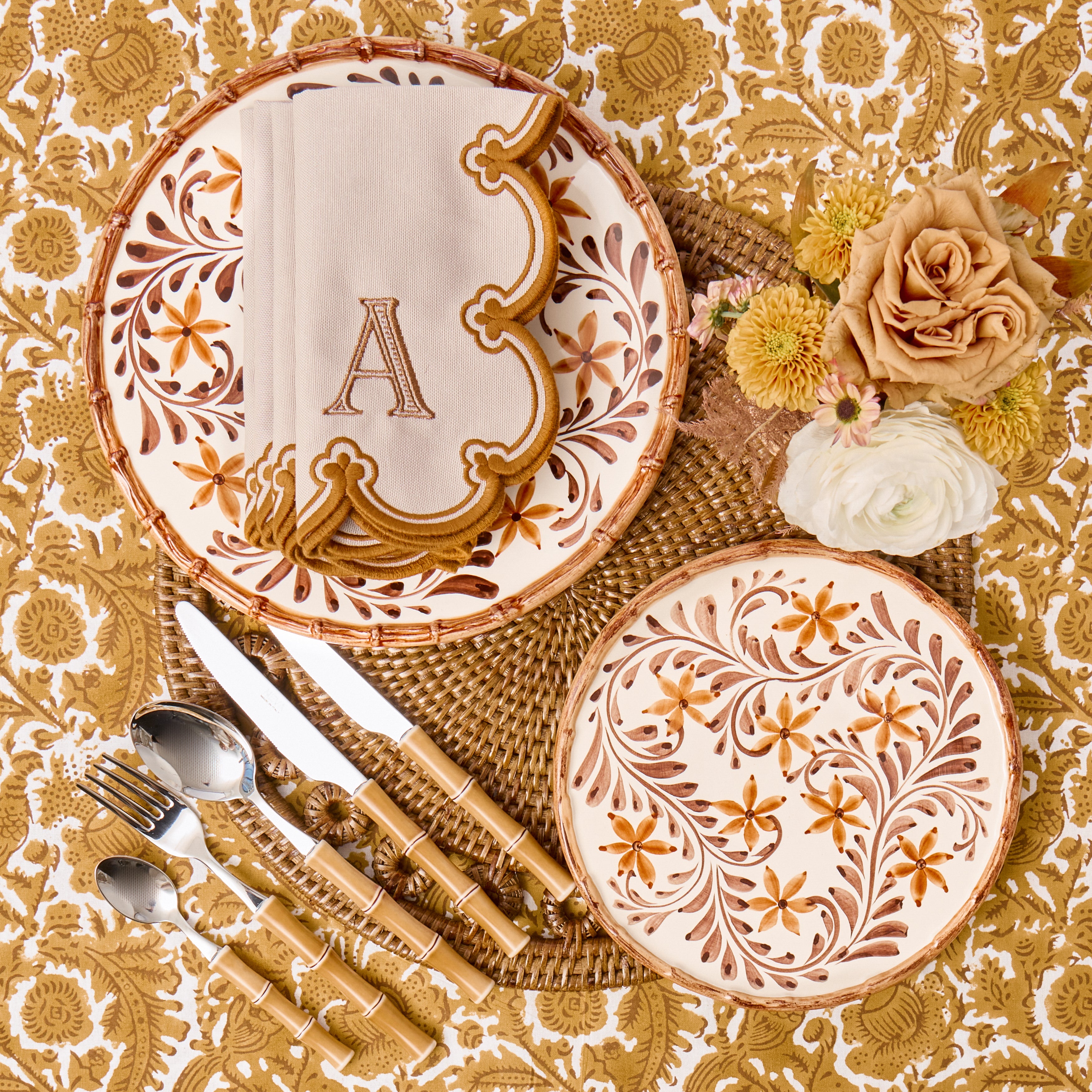 Mustard Pheasant Tablecloth