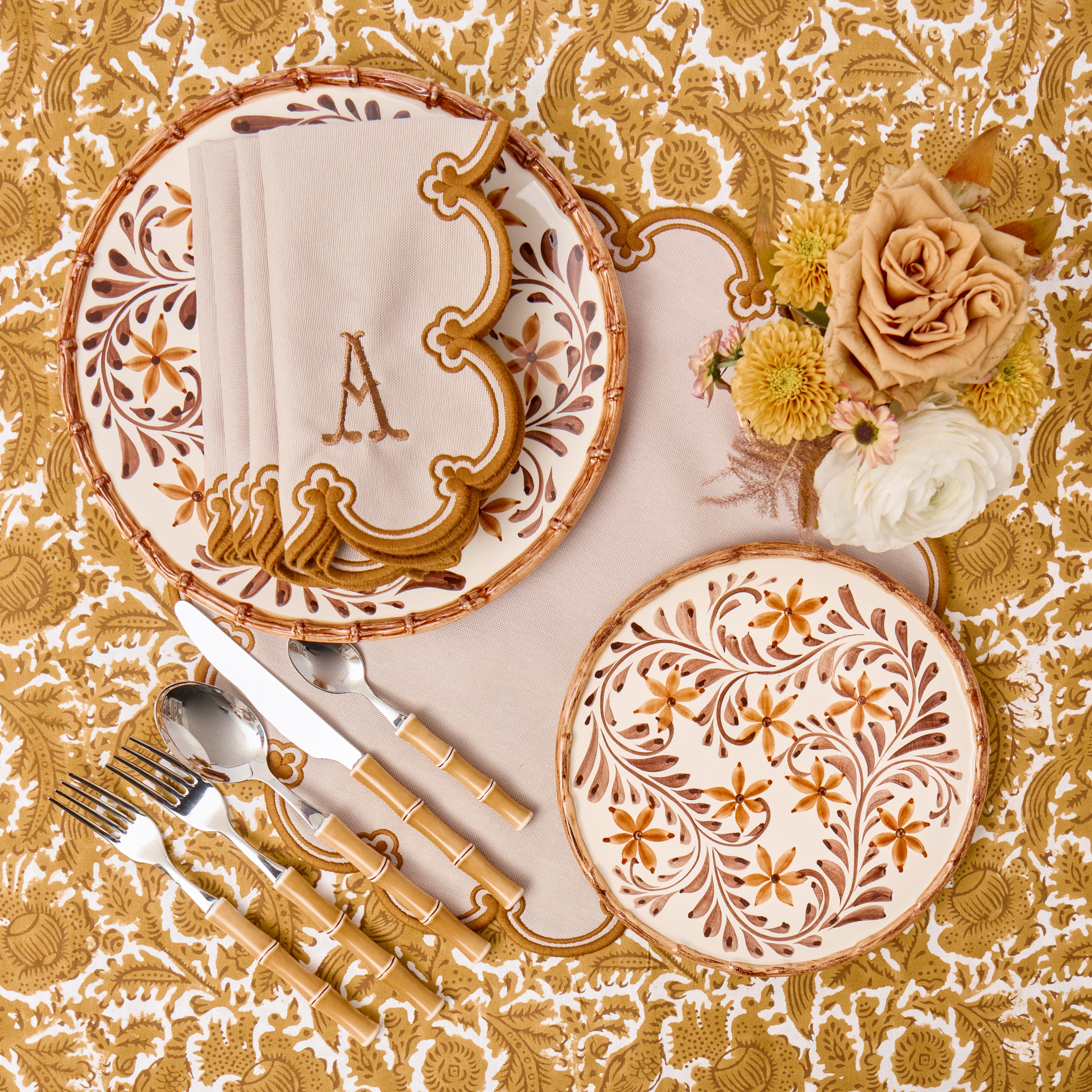 Mustard Pheasant Tablecloth