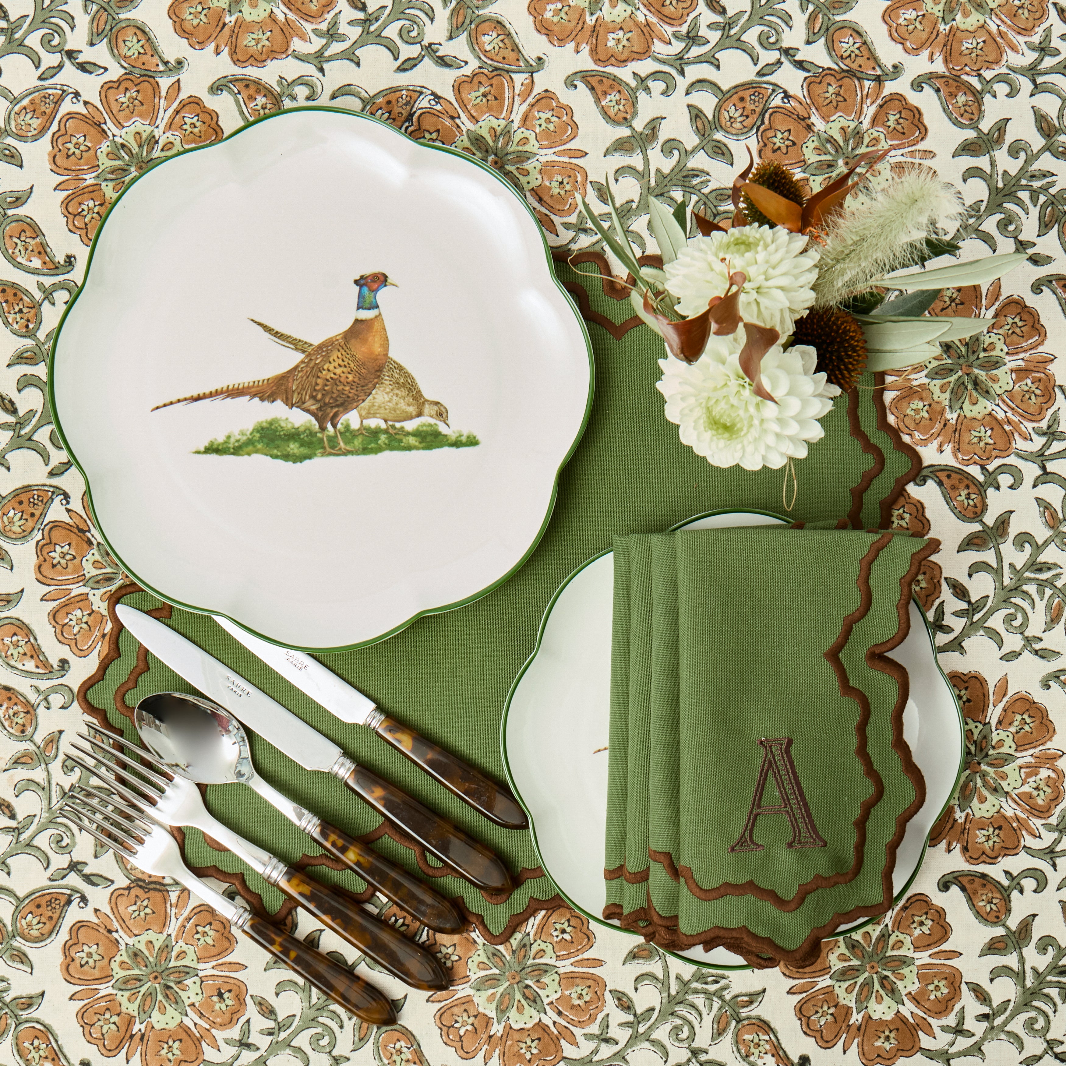 Green & Brown Ava Tablecloth