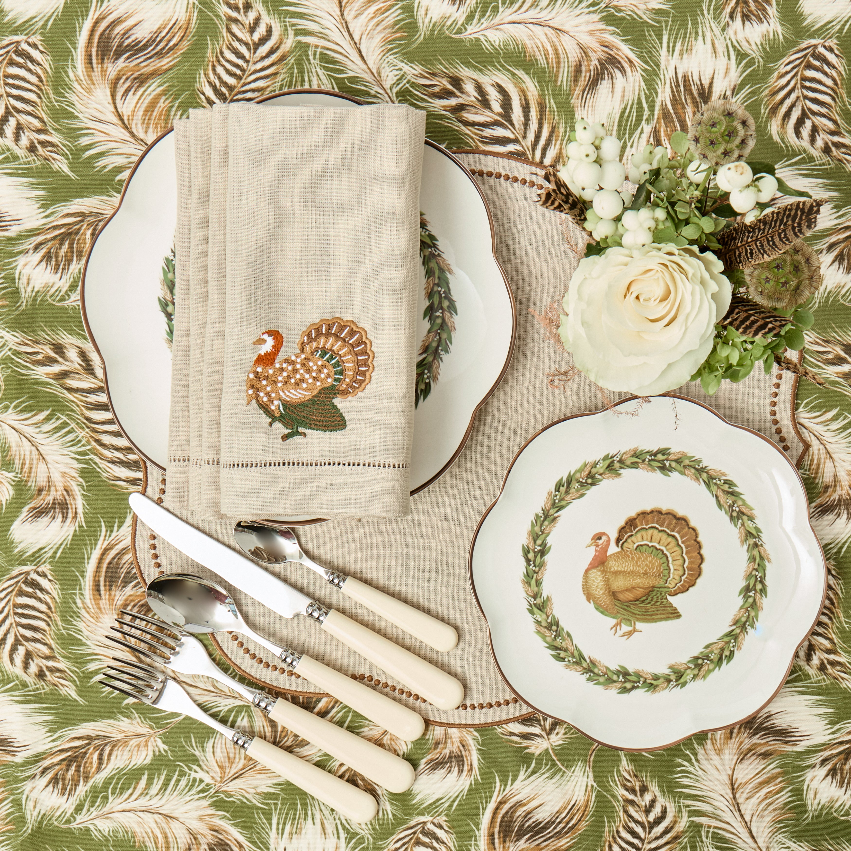 Olive & Brown Turkey Starter Plate