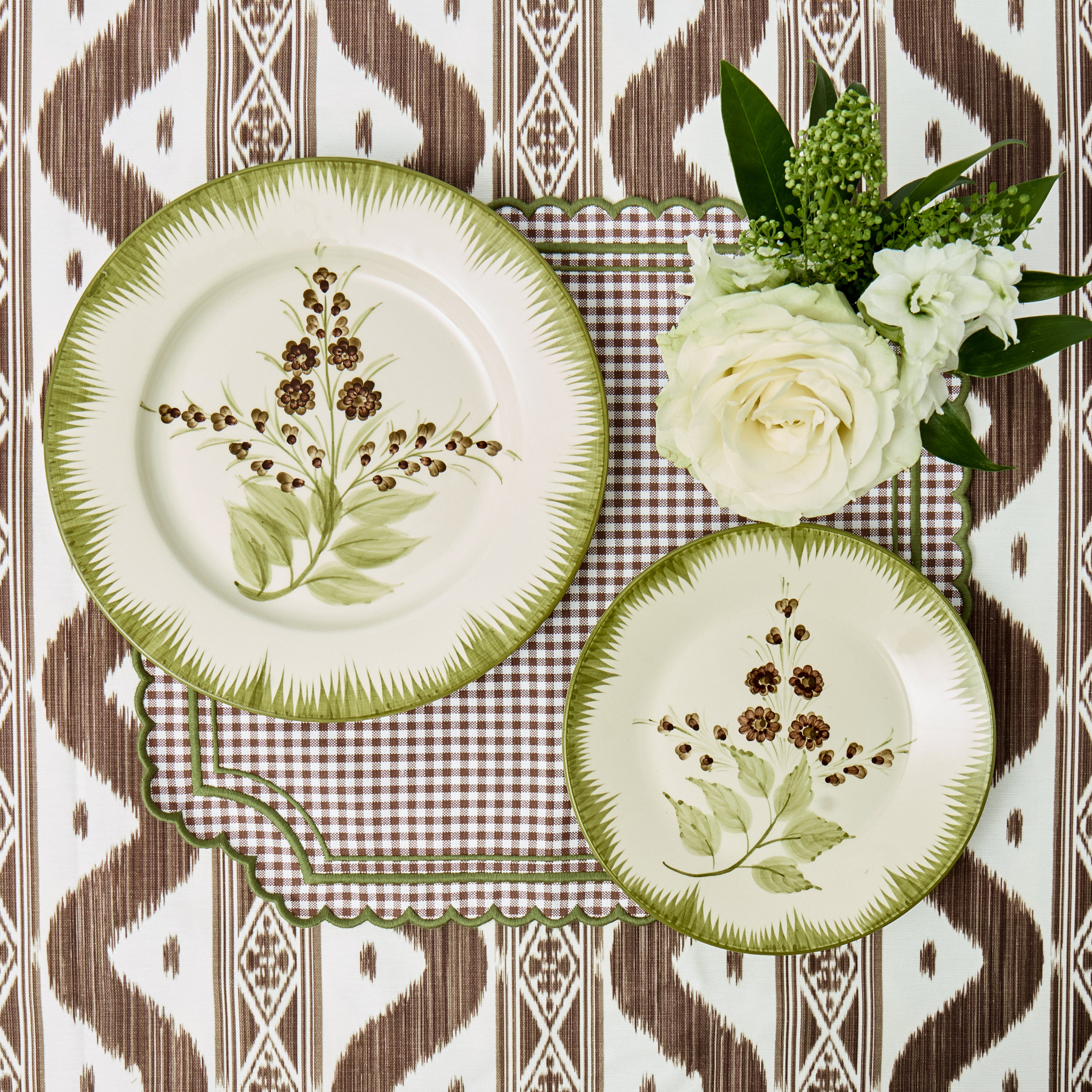 Chocolate & Green Louisa Gingham Placemats (Set of 4)