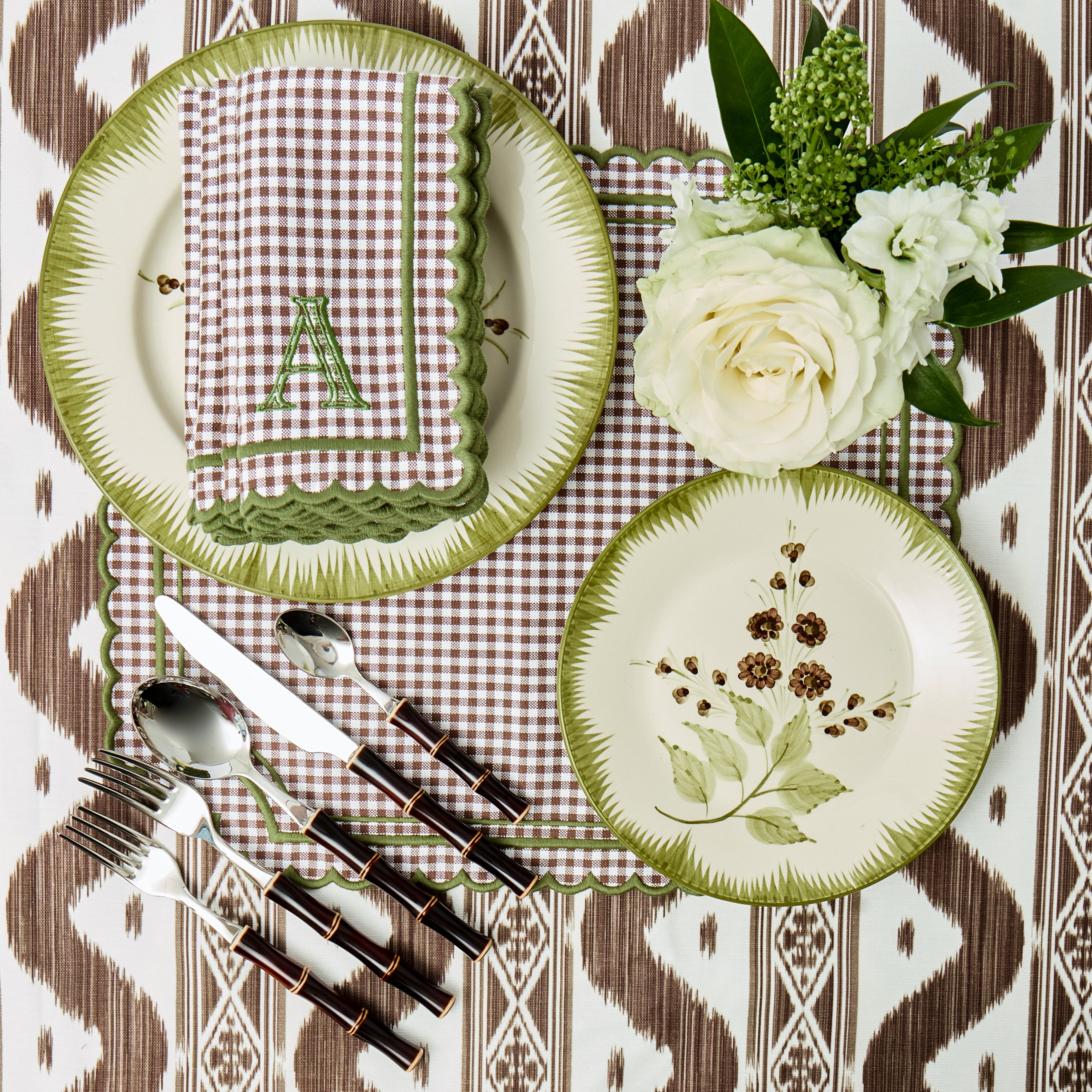 Olive & Chocolate Araminta Starter Plates (Set of 4)