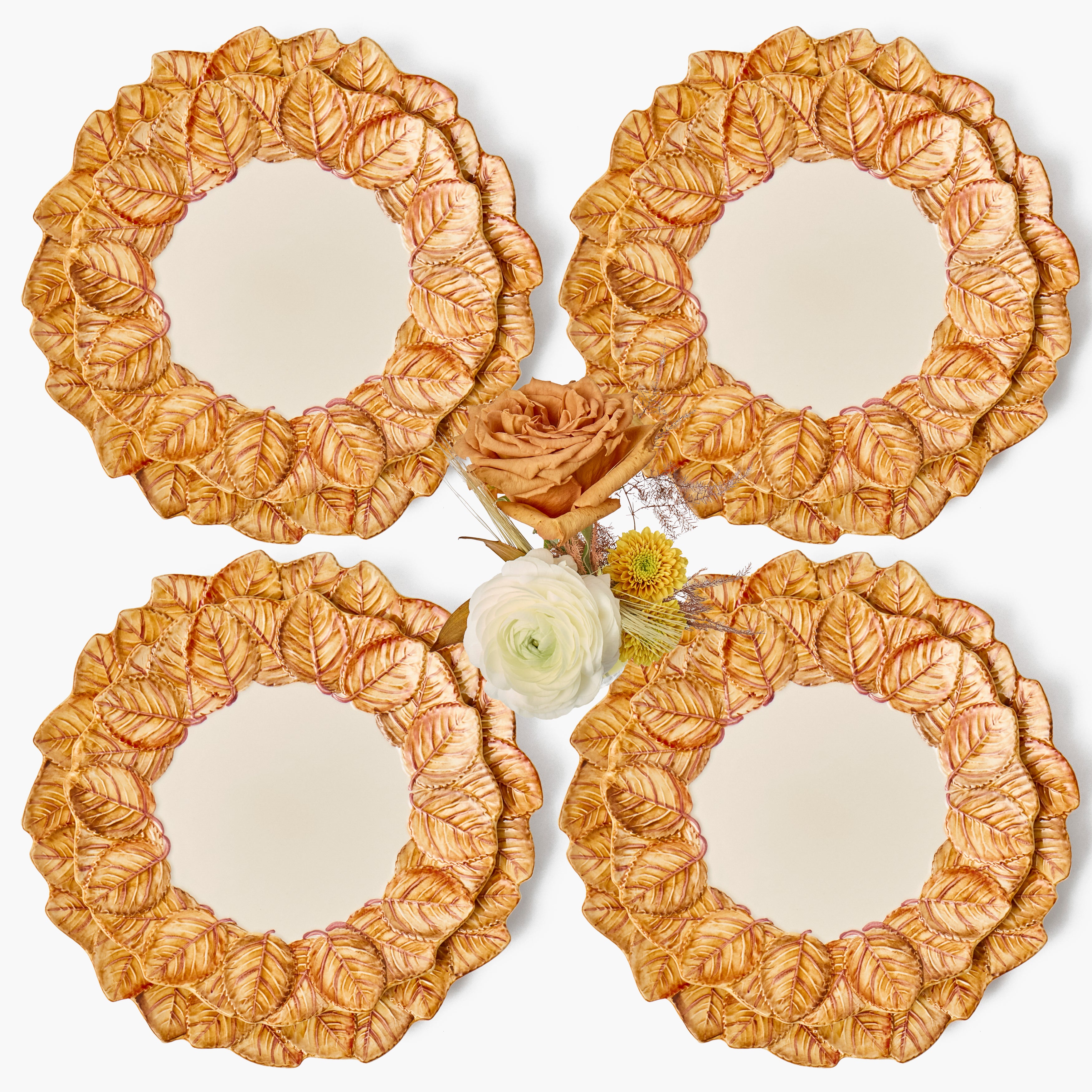Autumn Leaf Dinner & Starter Plates (Set of 8)