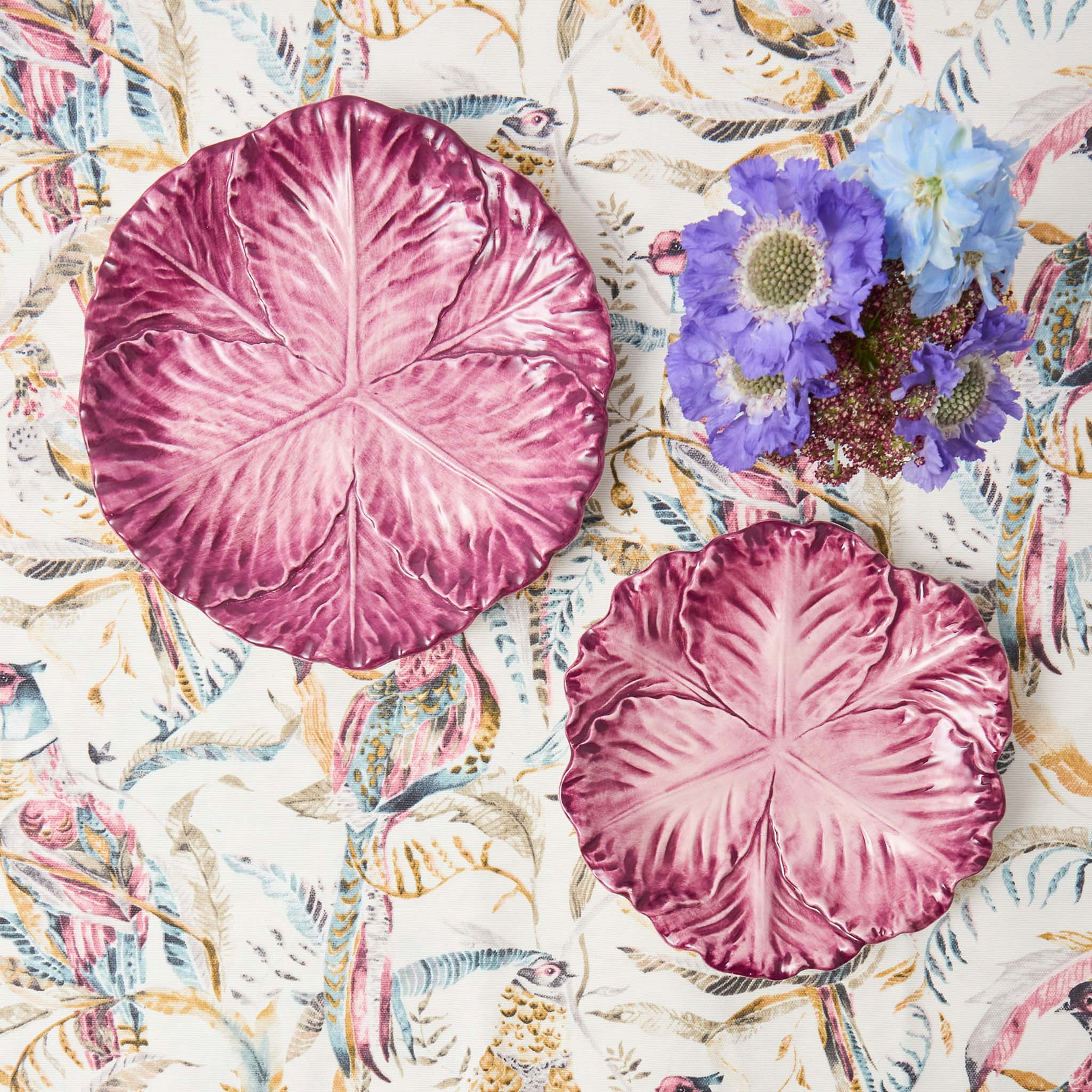 Aubergine Serena Cabbage Starter Plates (Set of 4)
