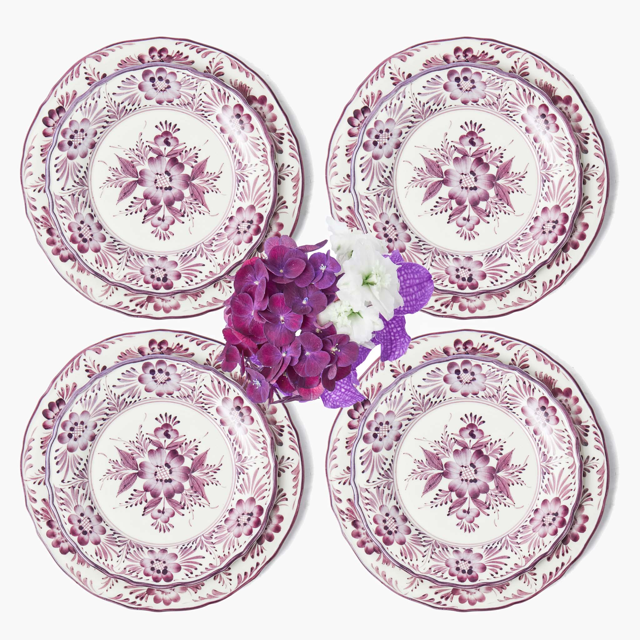 Purple Pandora Dinner & Starter Plates (Set of 8)
