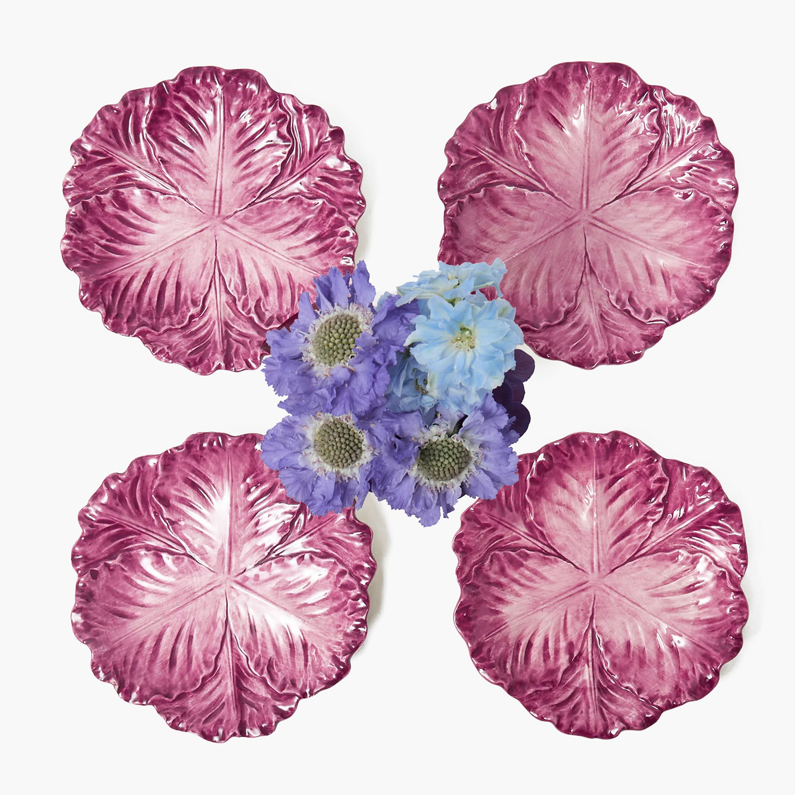 Aubergine Serena Cabbage Starter Plates (Set of 4)