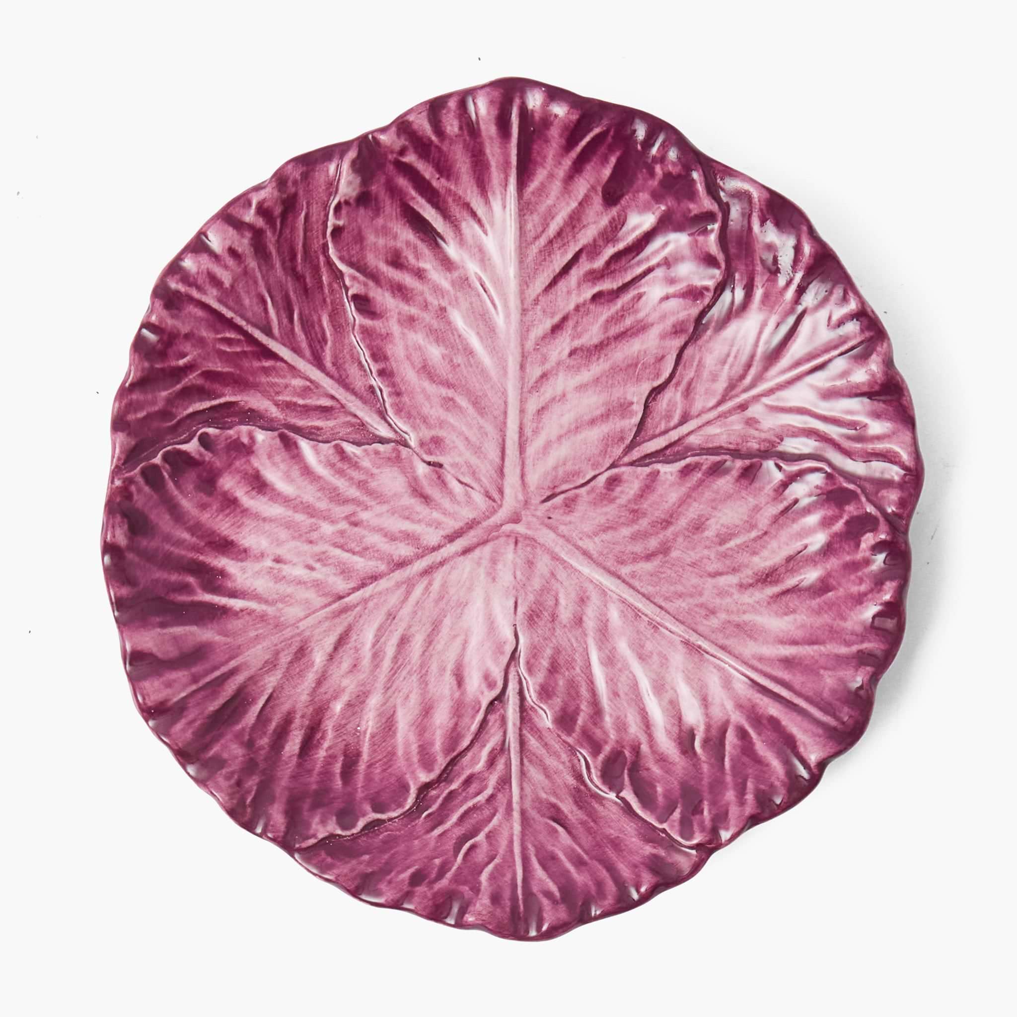 Aubergine Serena Cabbage Dinner Plates (Set of 4)