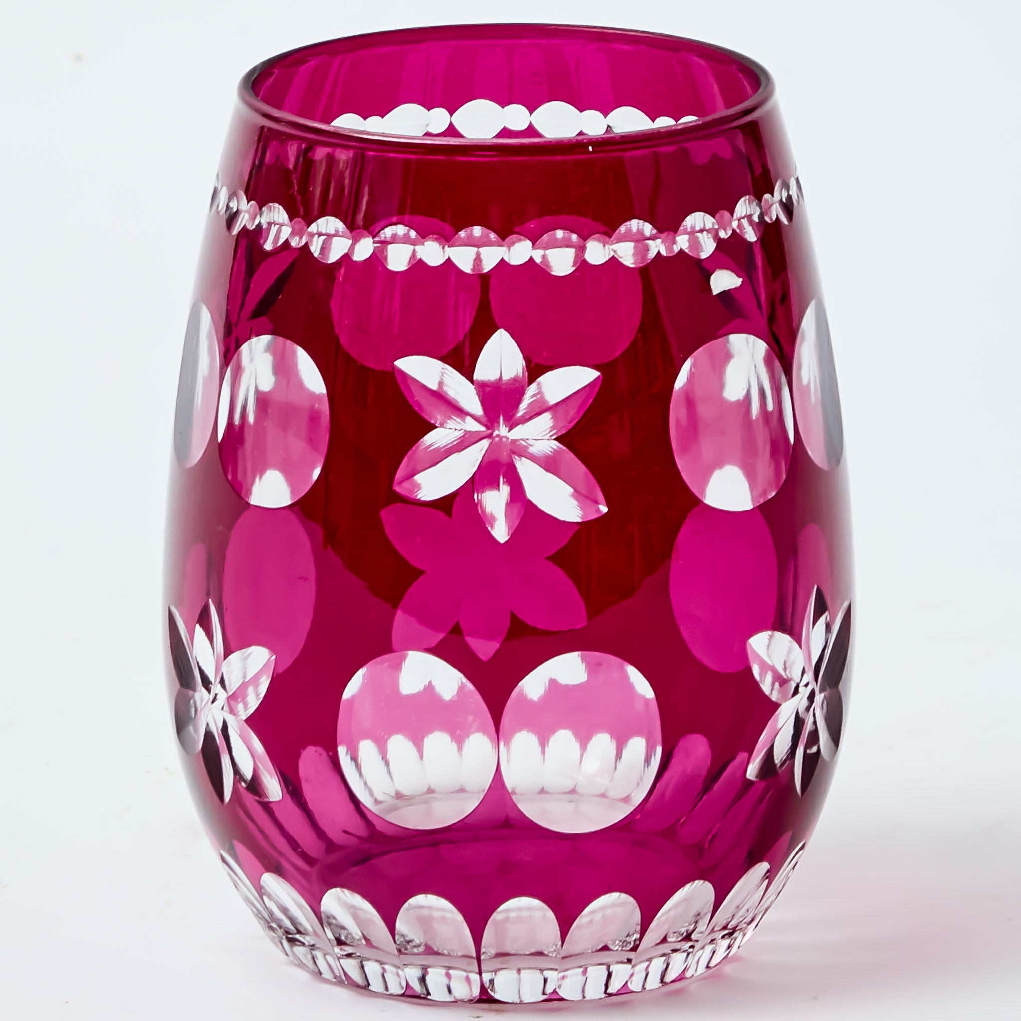 Aubergine Anita Engraved Water Glasses (Set of 4)