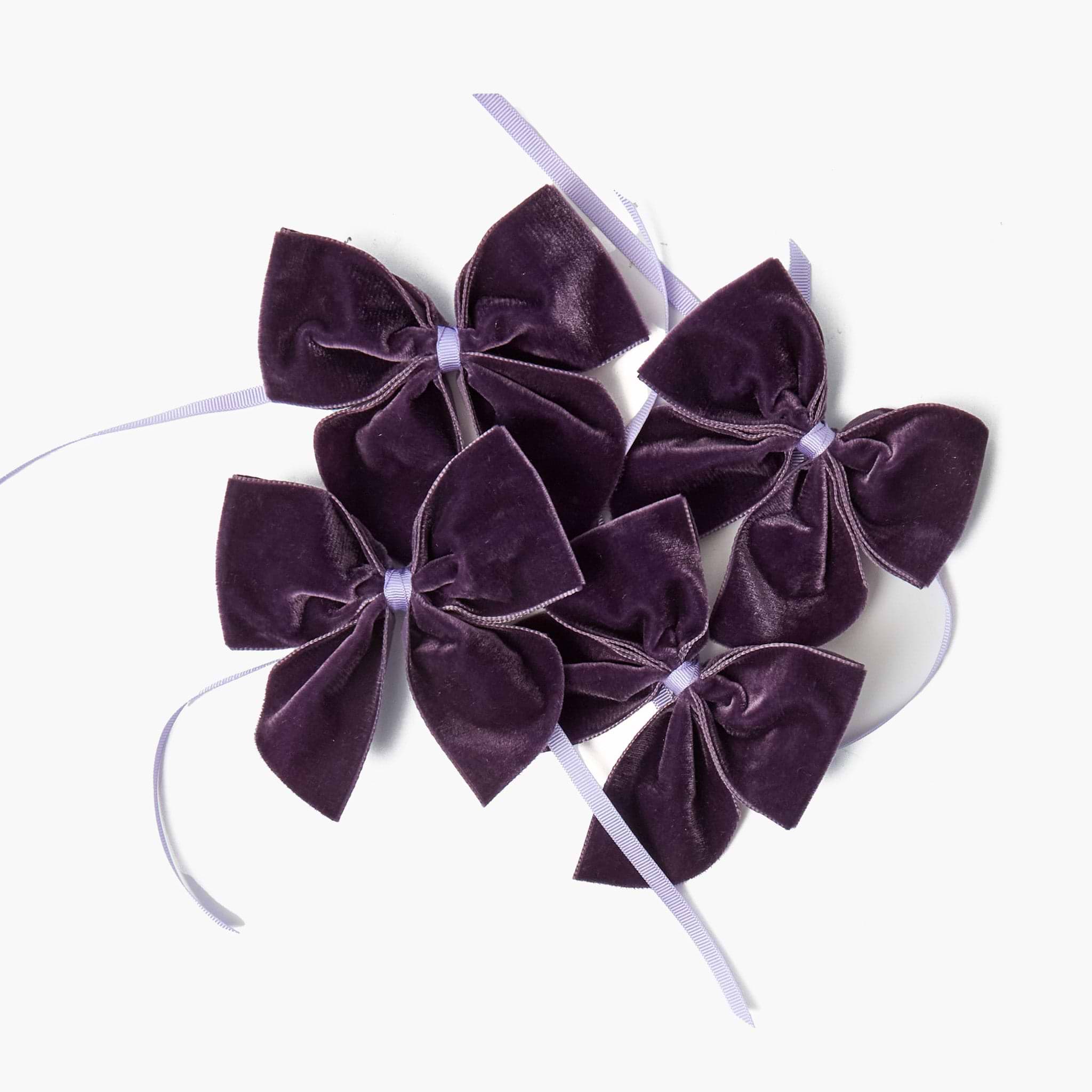 Purple Velvet Napkin Bows (Set of 4)