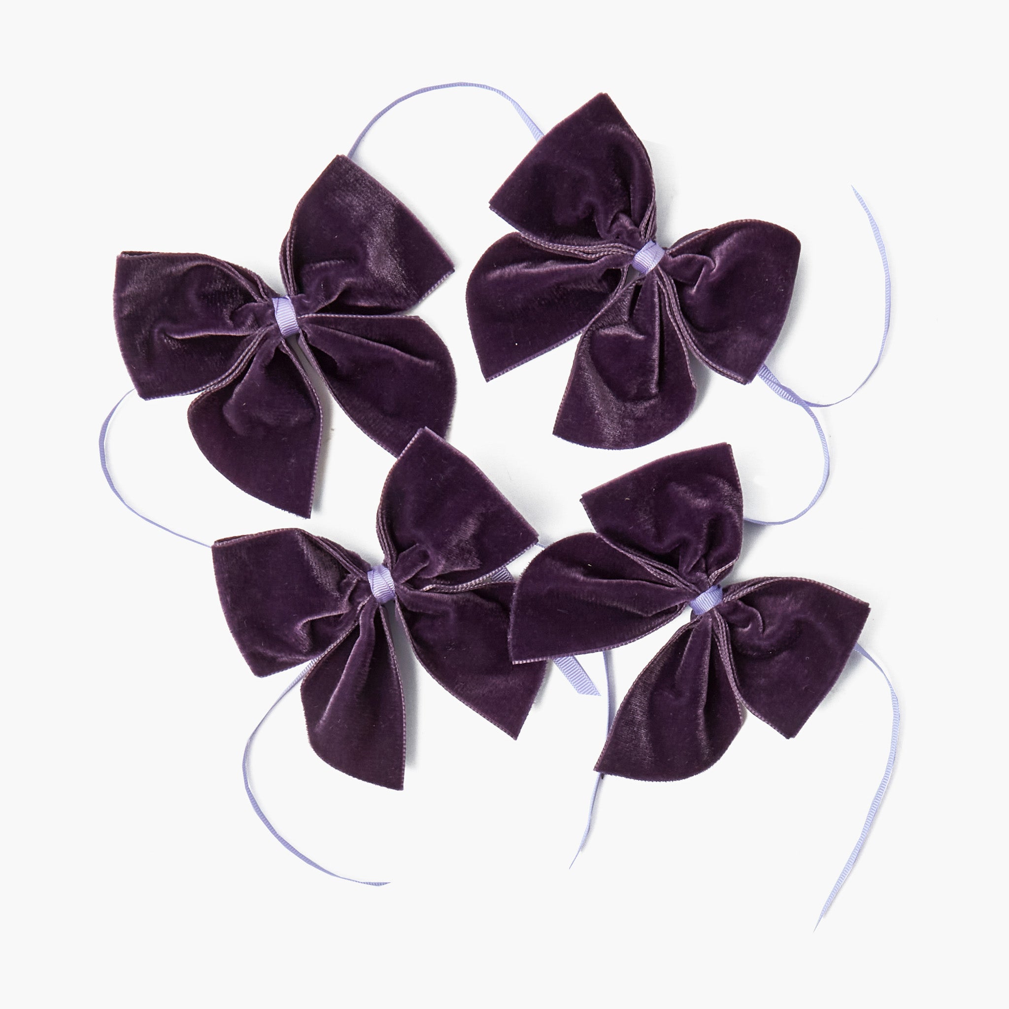 Purple Velvet Napkin Bows (Set of 4)