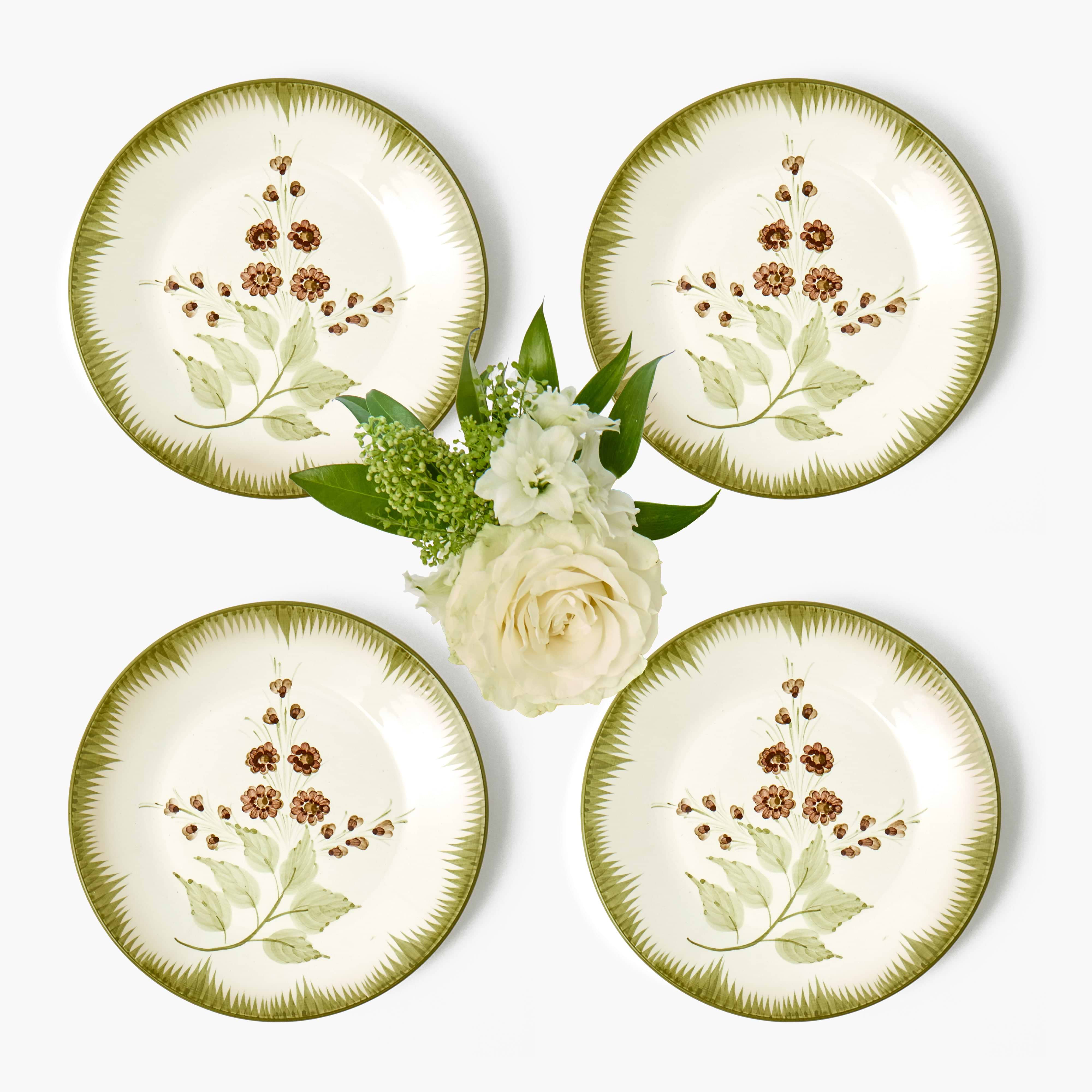 Olive & Chocolate Araminta Starter Plates (Set of 4)
