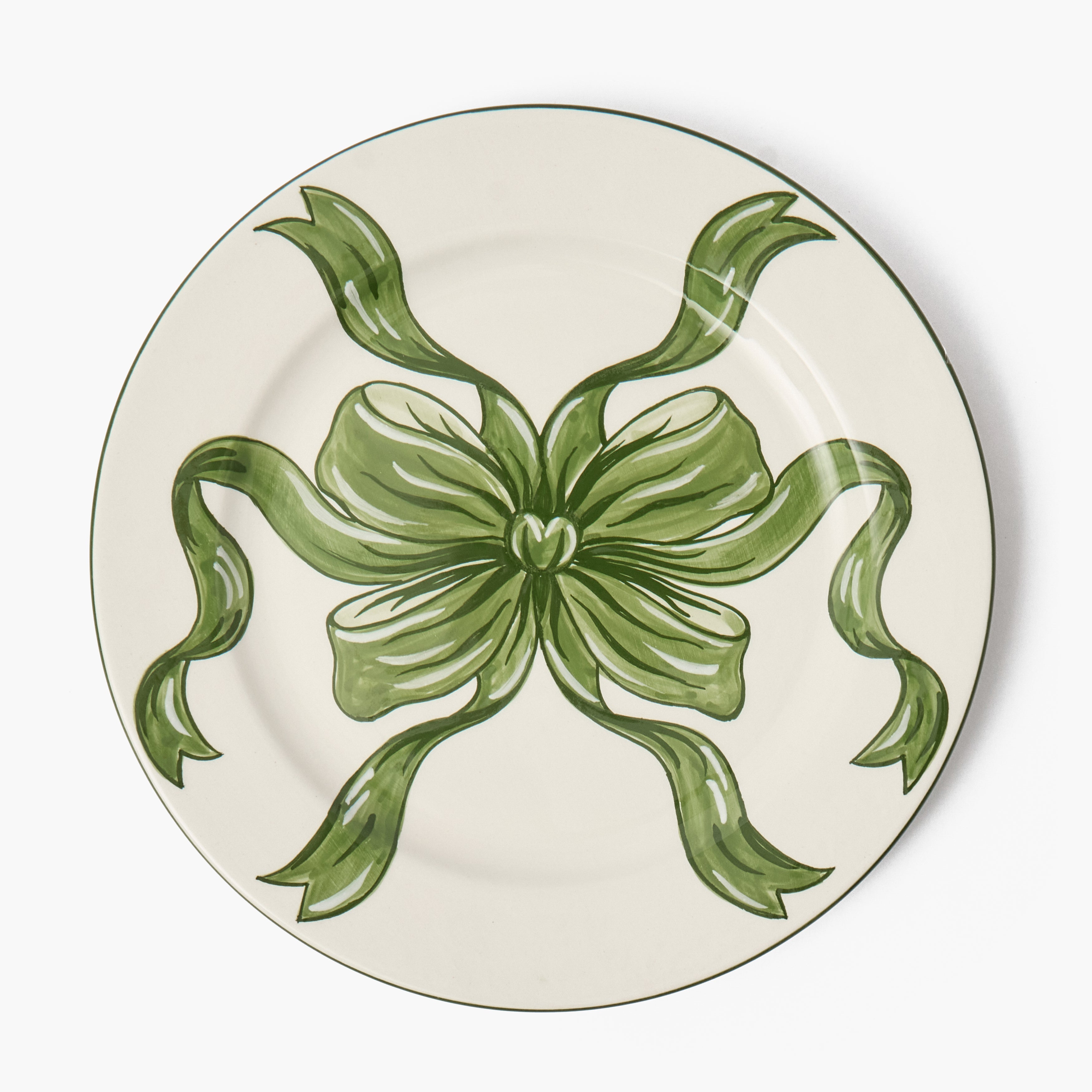 Green Audrey Bow Dinner Plate
