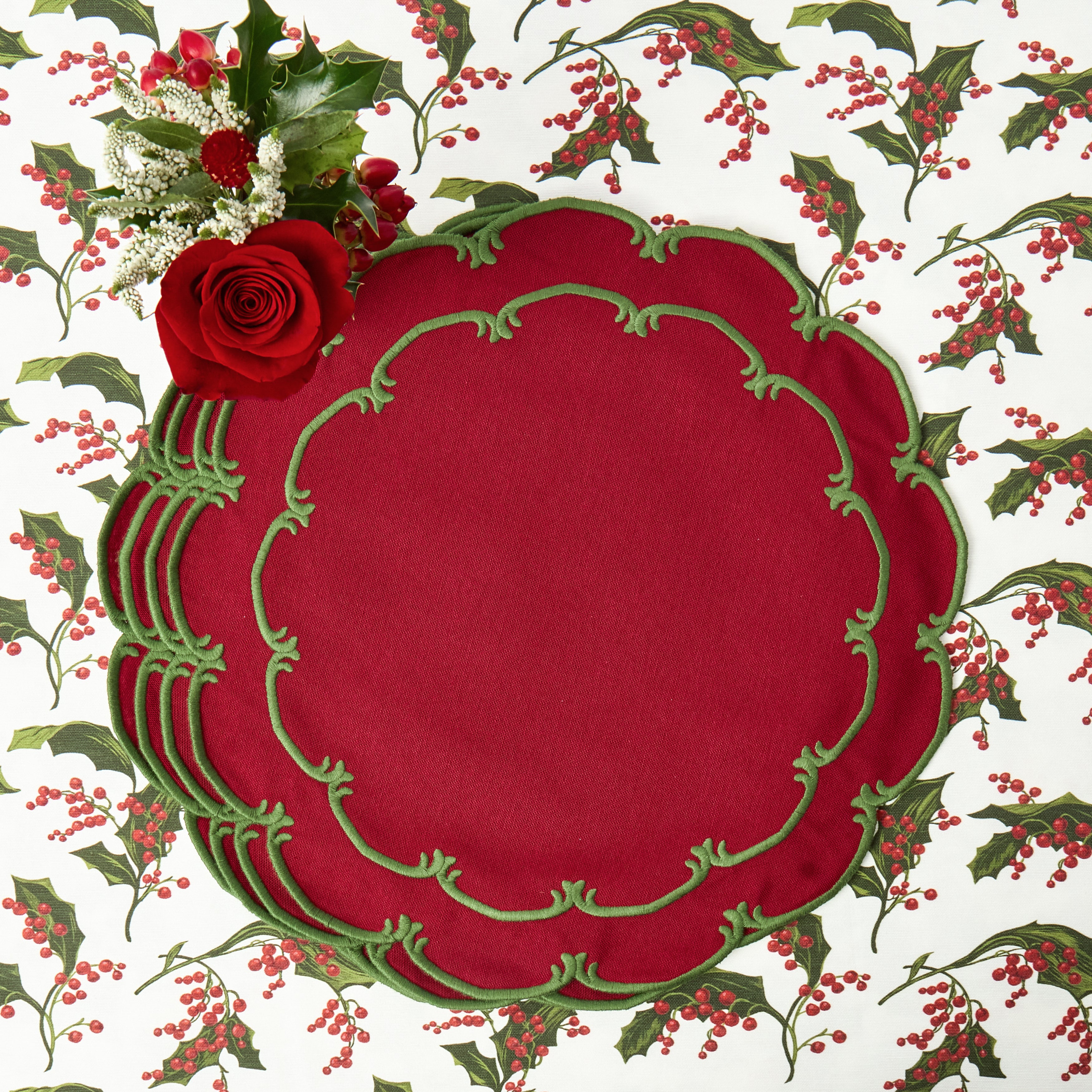 Red & Green Amanda Placemats (Set of 4)
