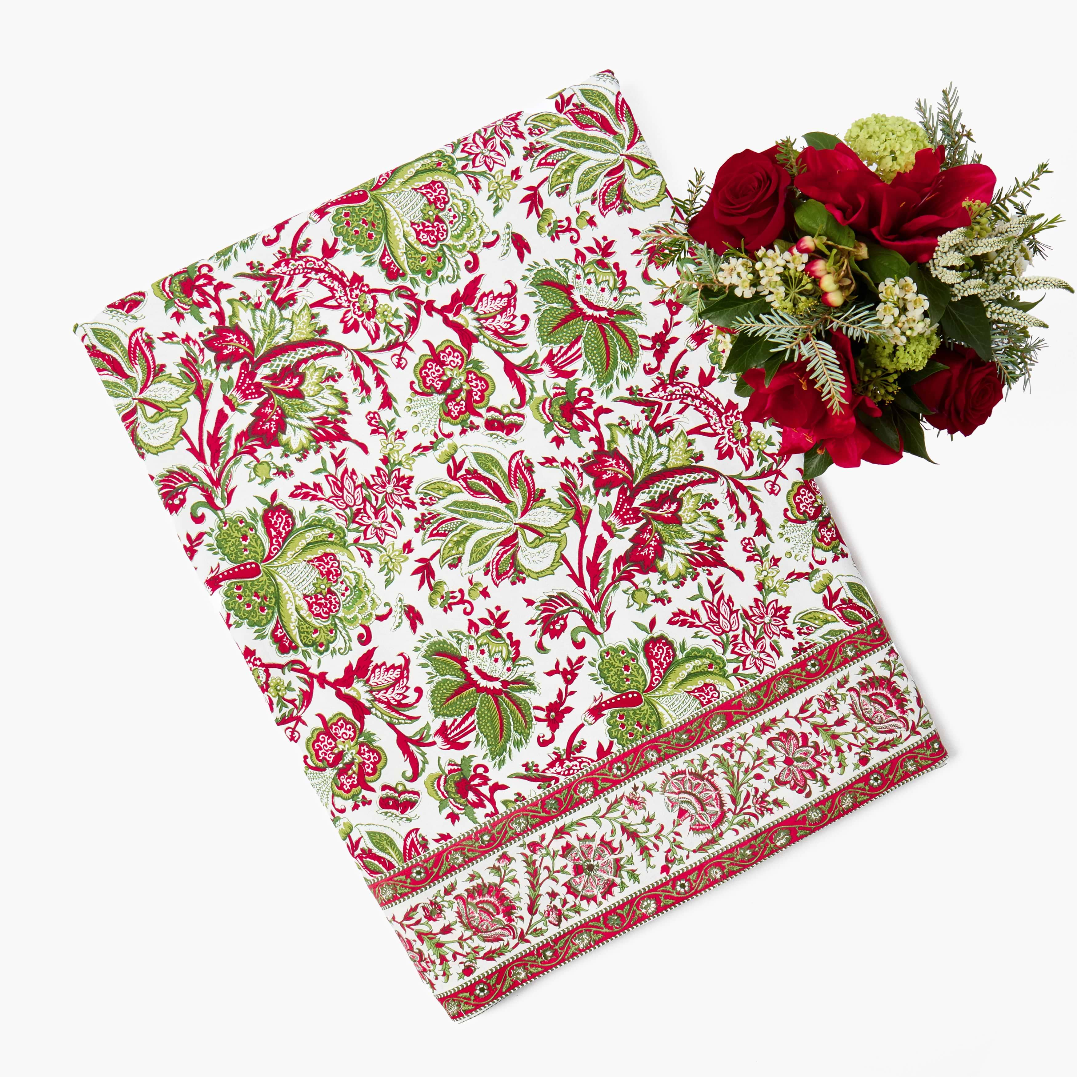 Red & Green Beatrice Tablecloth
