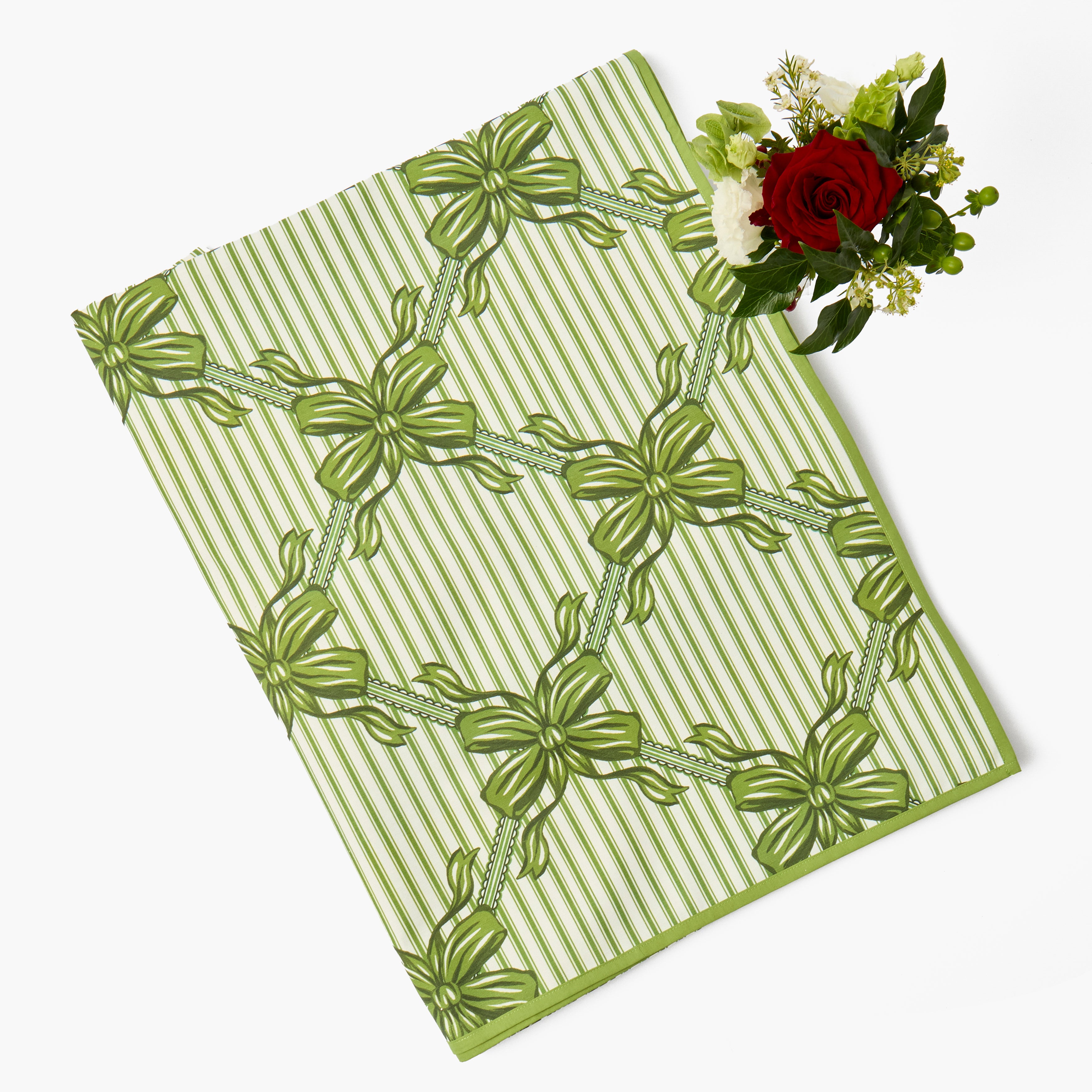 Green Audrey Bow Tablecloth