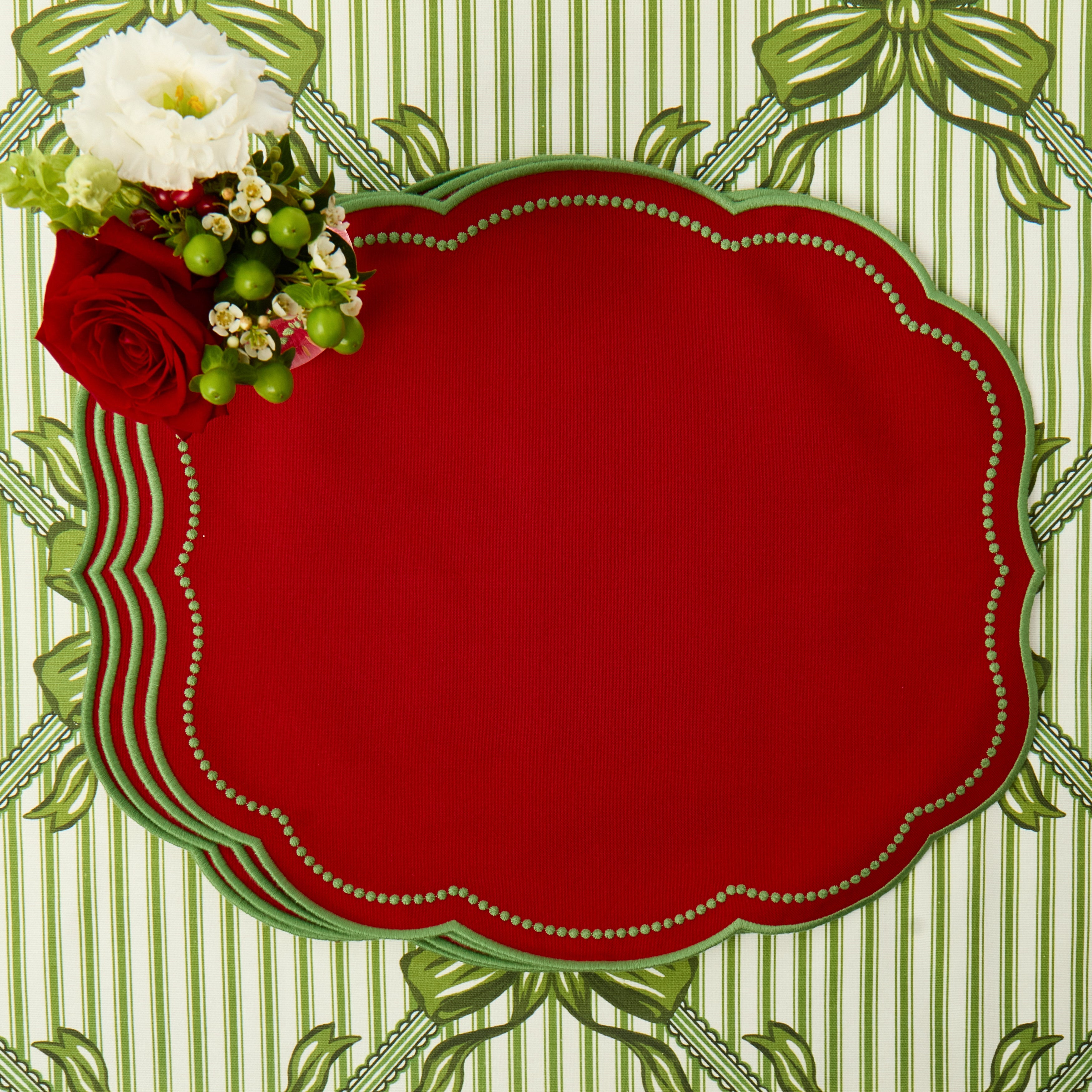 Red & Green Eloise Placemats (Set of 4)