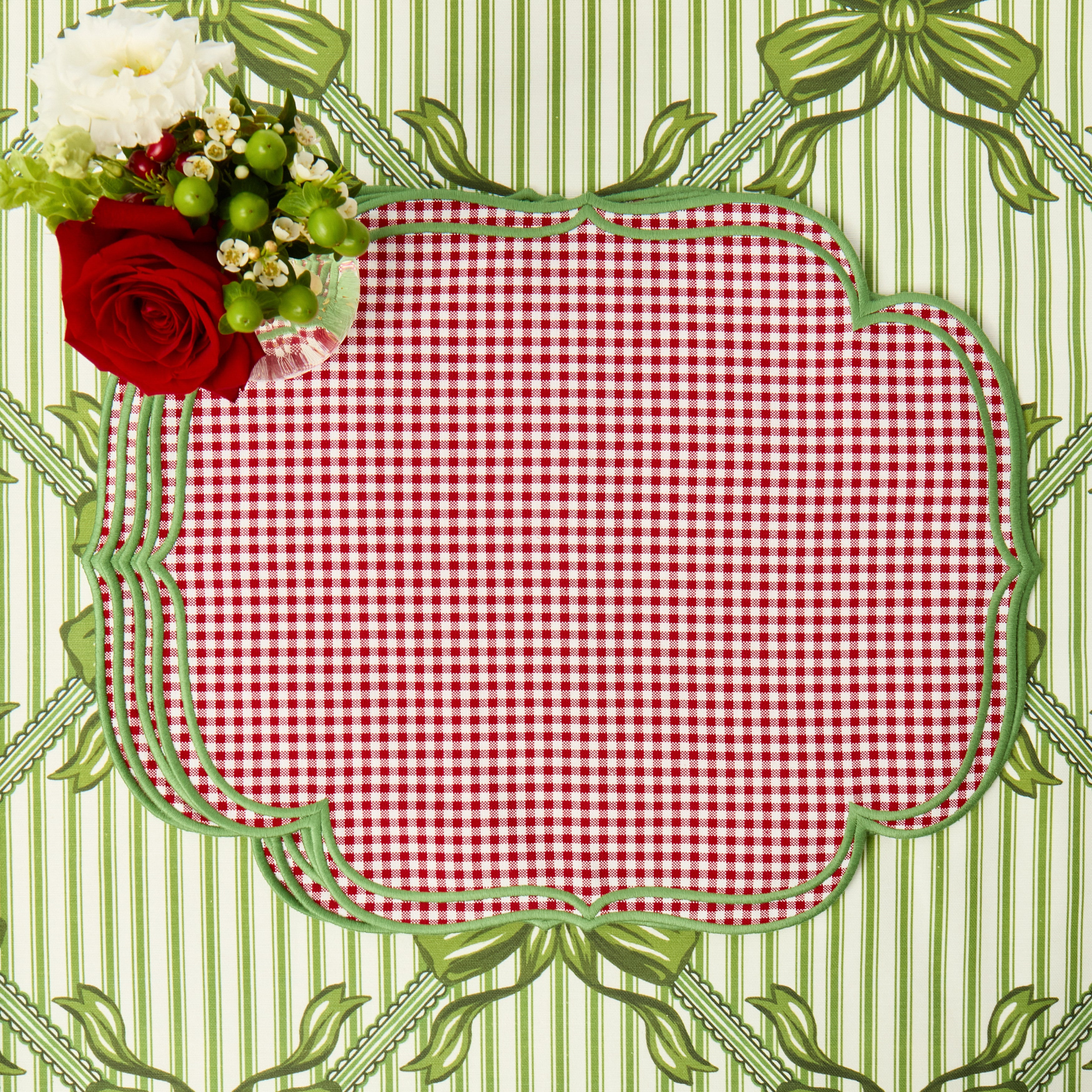 Red & Green Lydia Gingham Placemats (Set of 4)