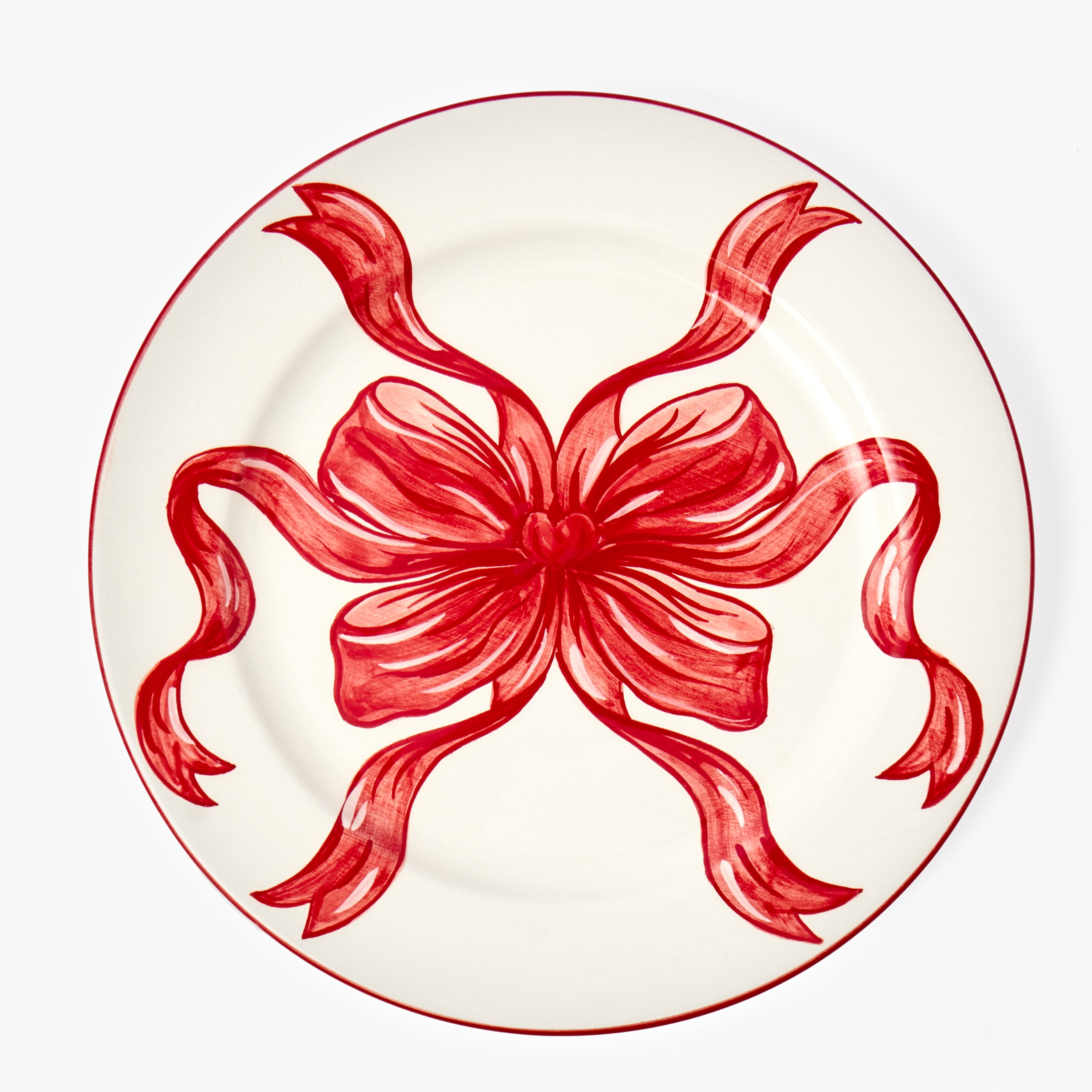 Red Audrey Bow Dinner Plate