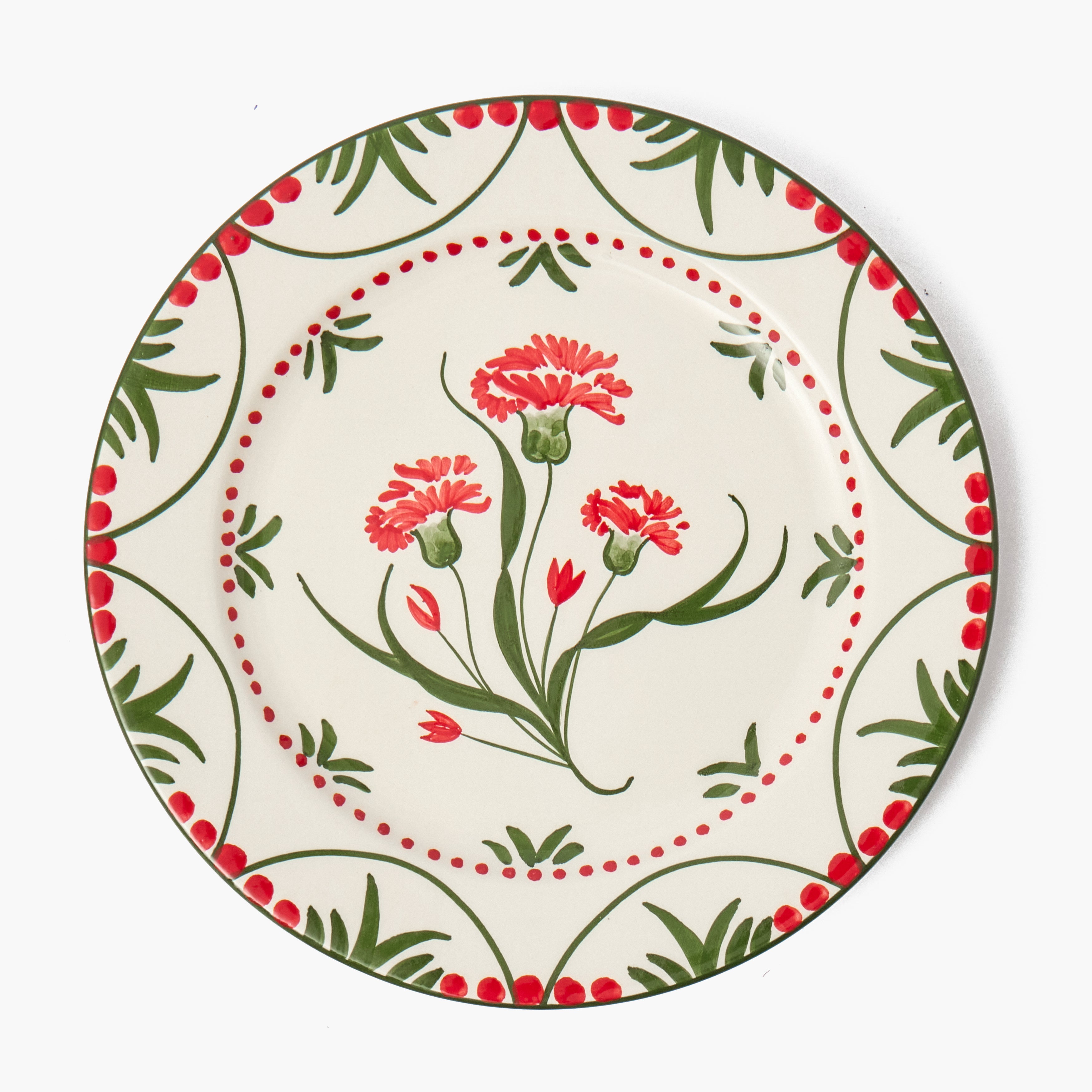 Red & Green Santa Kristina Dinner Plate