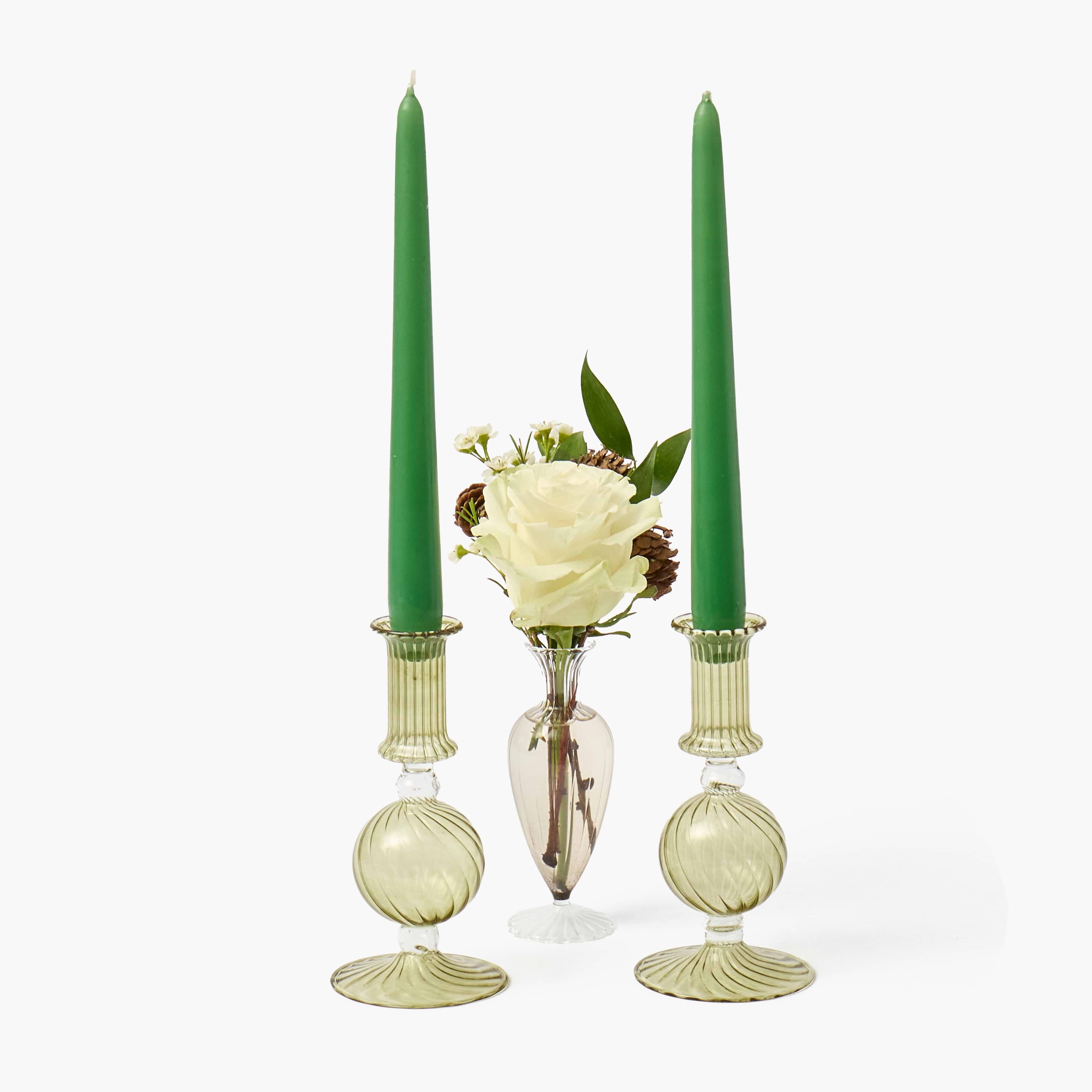 Olive Small Camille Candle Holders (Pair)