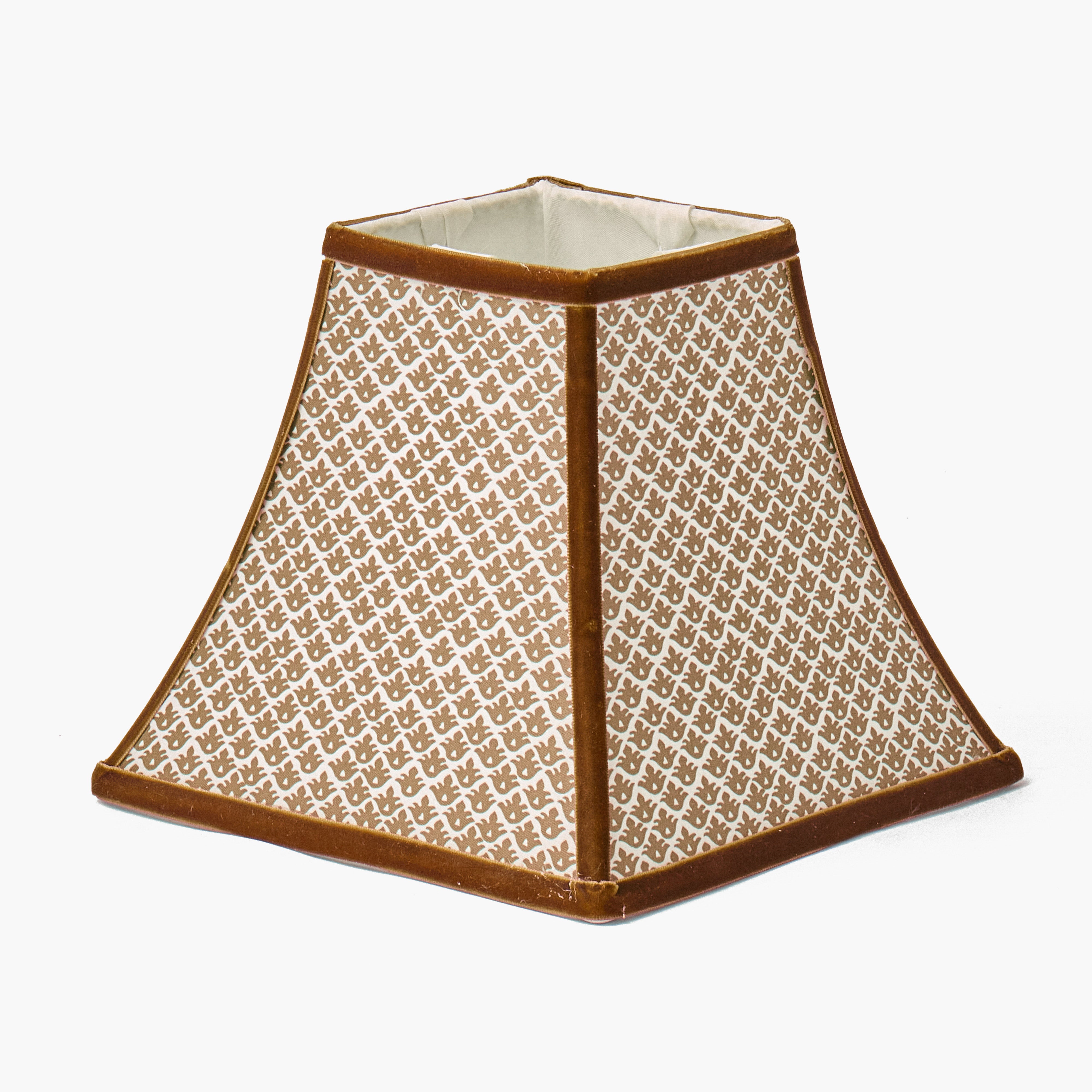 Chocolate Lotus Square Lampshade (18cm)