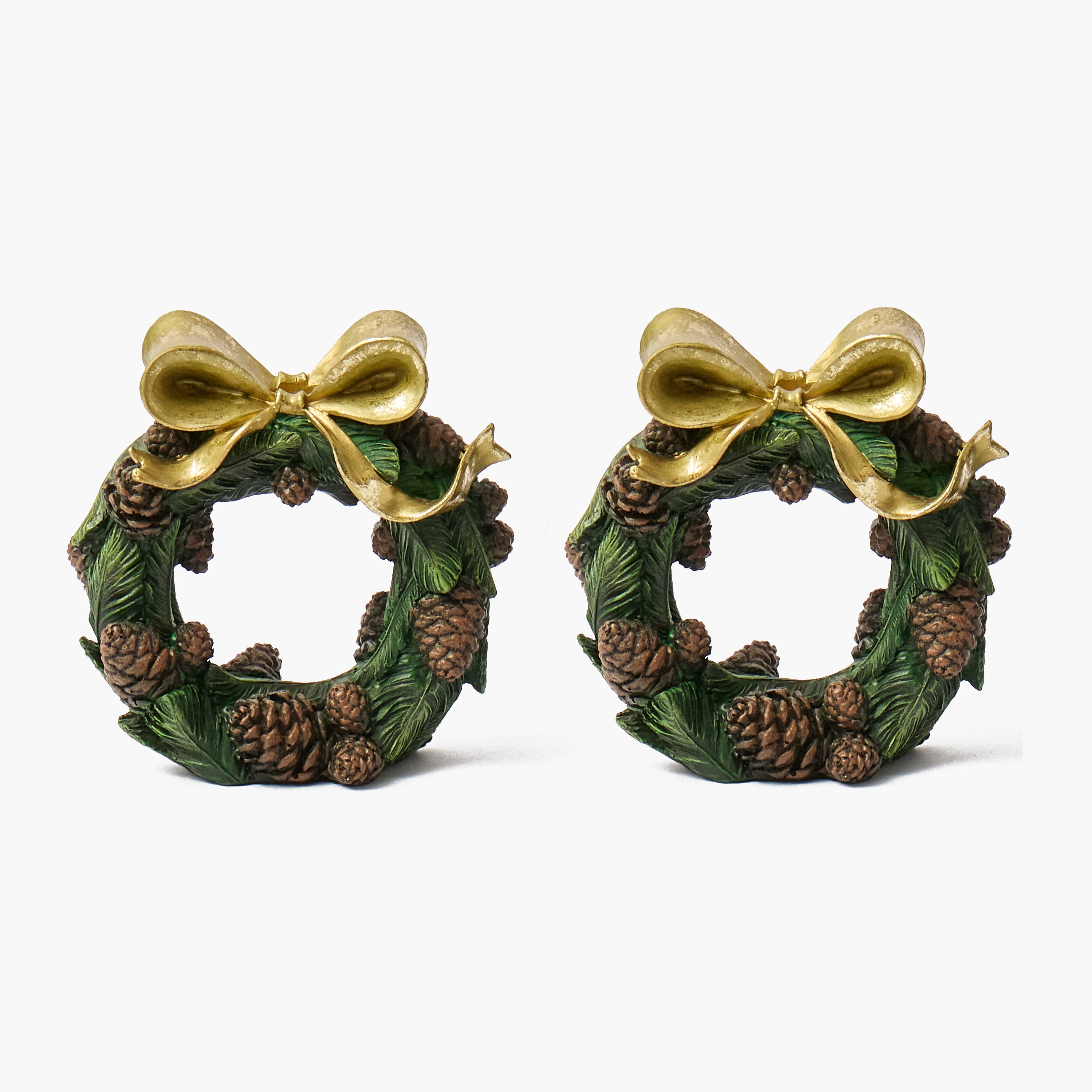 Pinecone Wreath Candle Holder (Pair)