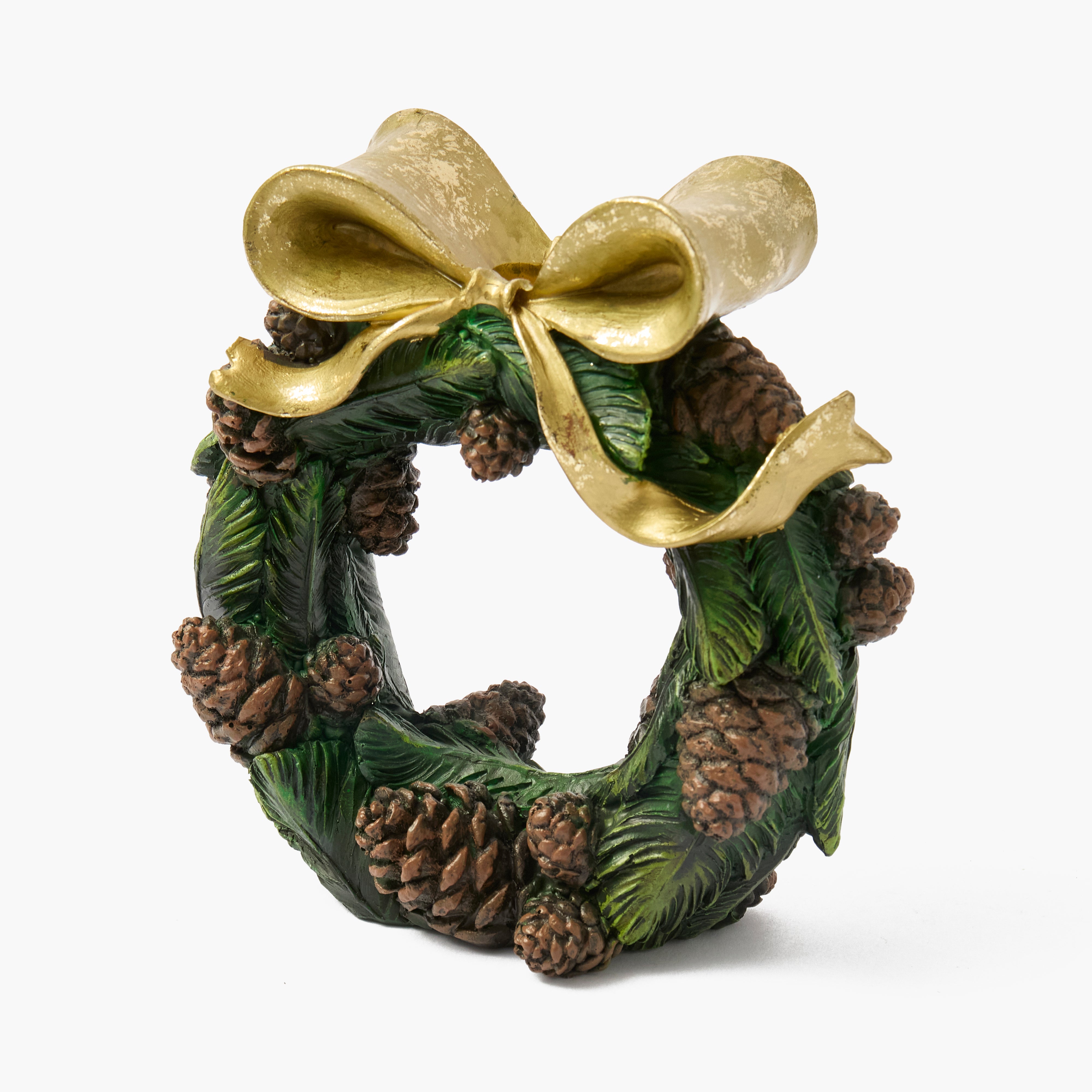 Pinecone Wreath Candle Holder (Pair)