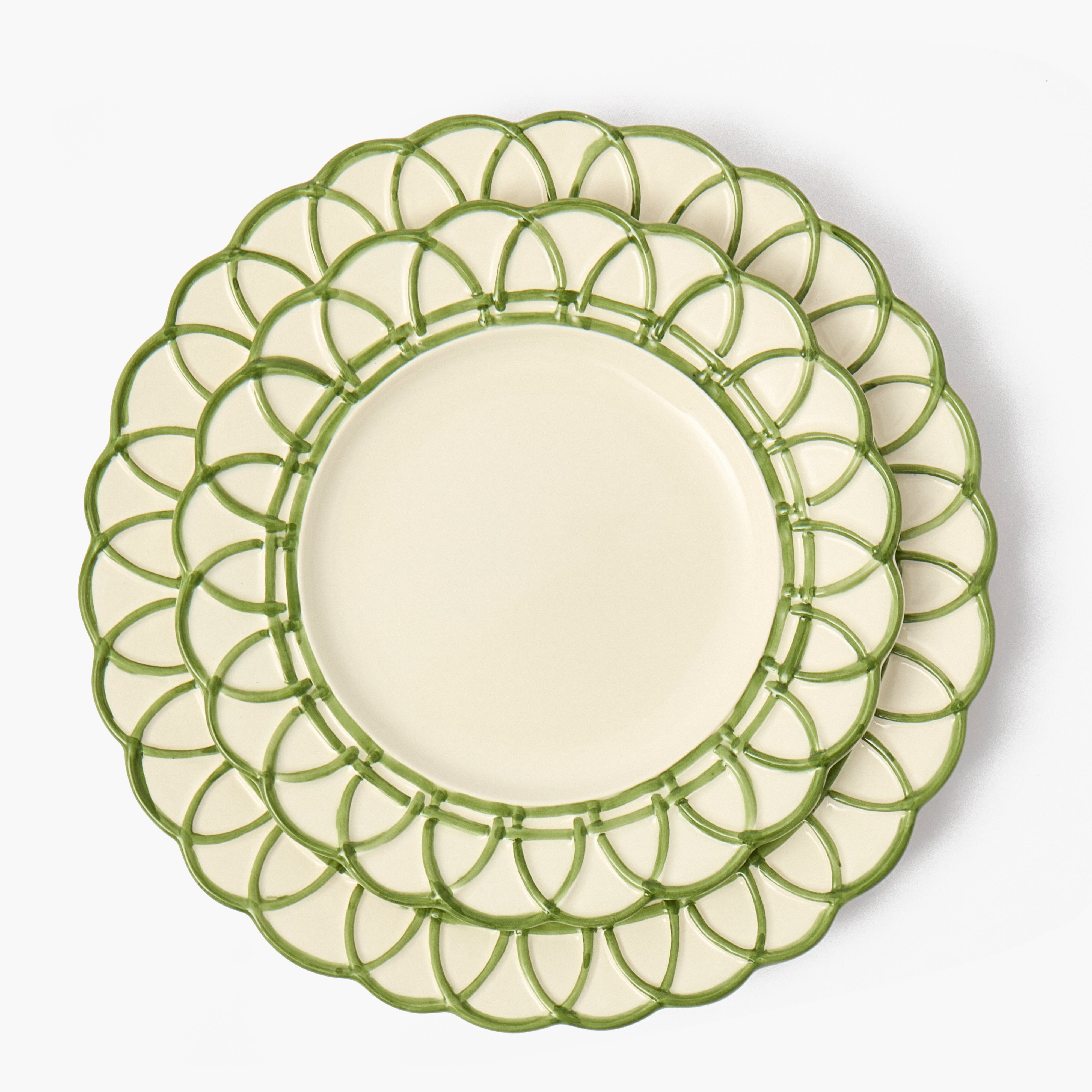 Green Stella Dinner & Starter Plates (Set of 8)