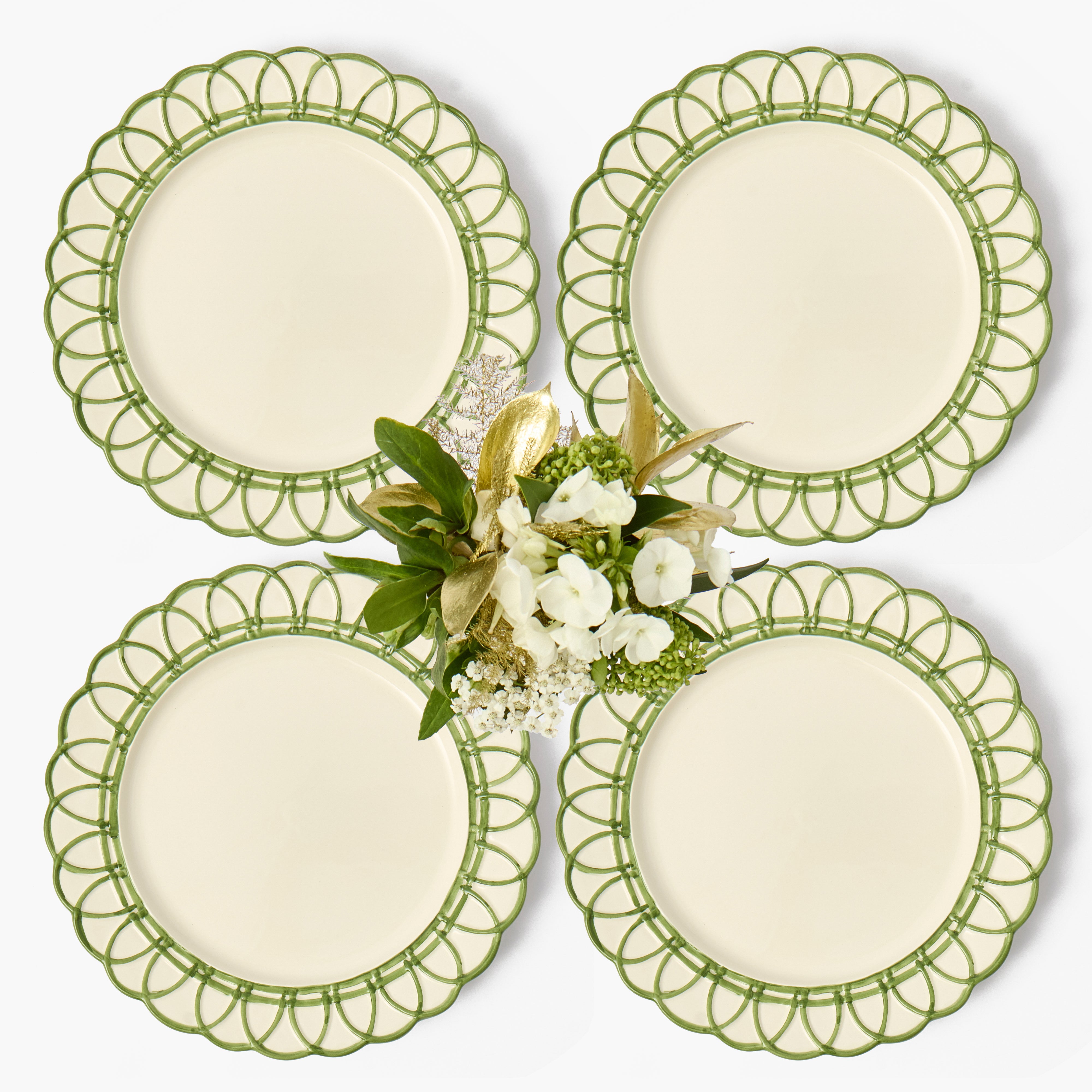 Green Stella Dinner Plates (Set of 4)
