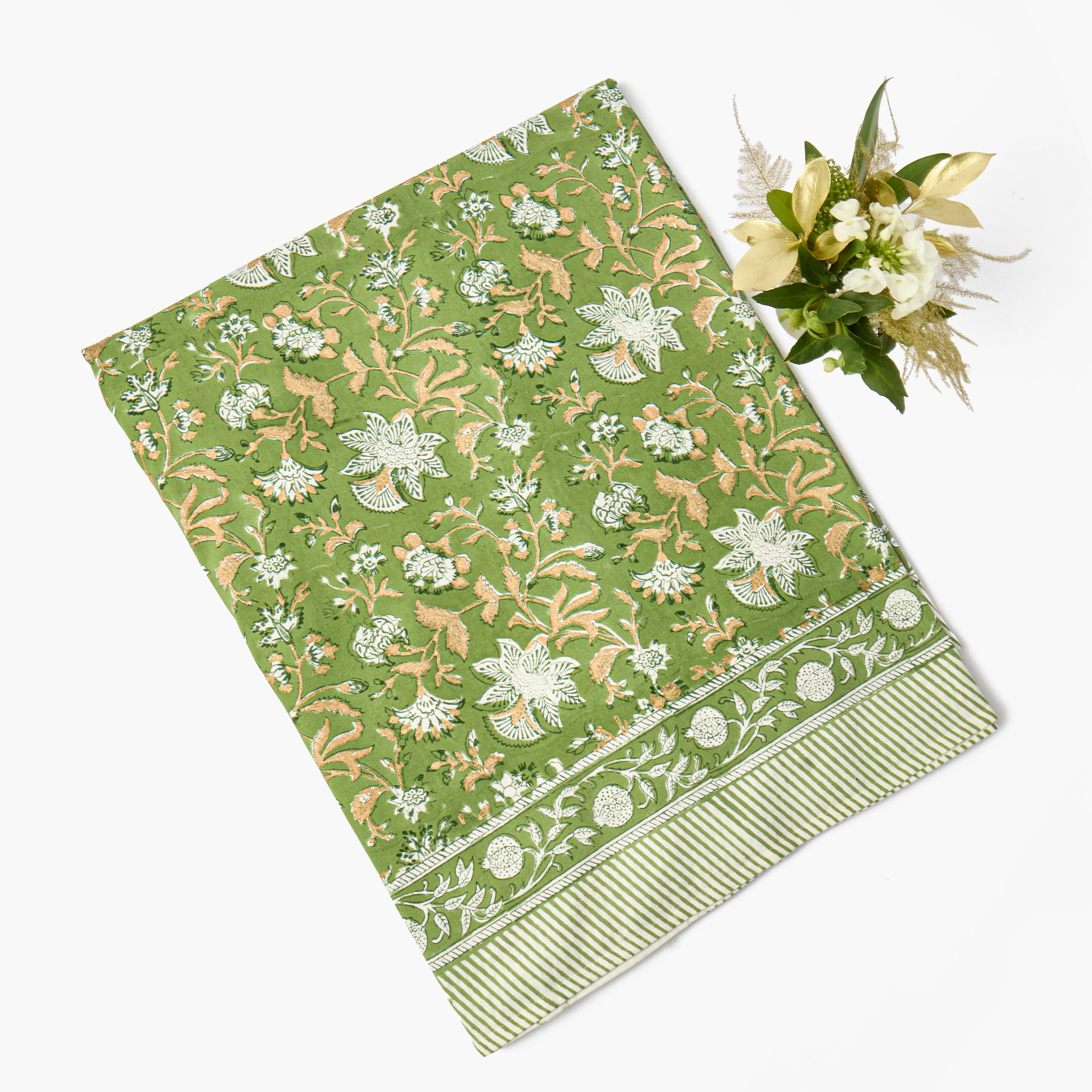 Green & Gold Davina Tablecloth