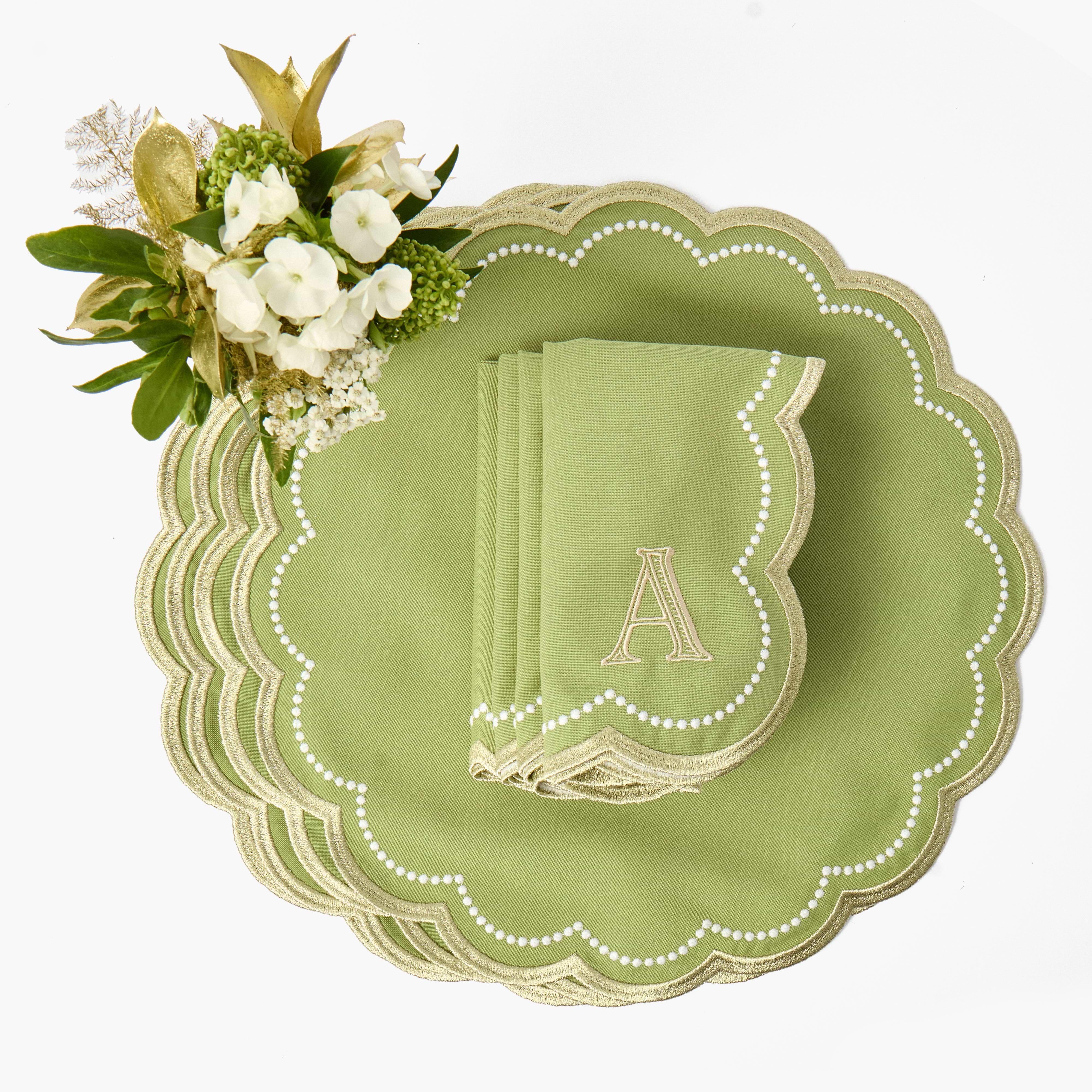 Green & Gold Millicent Placemats (Set of 4)