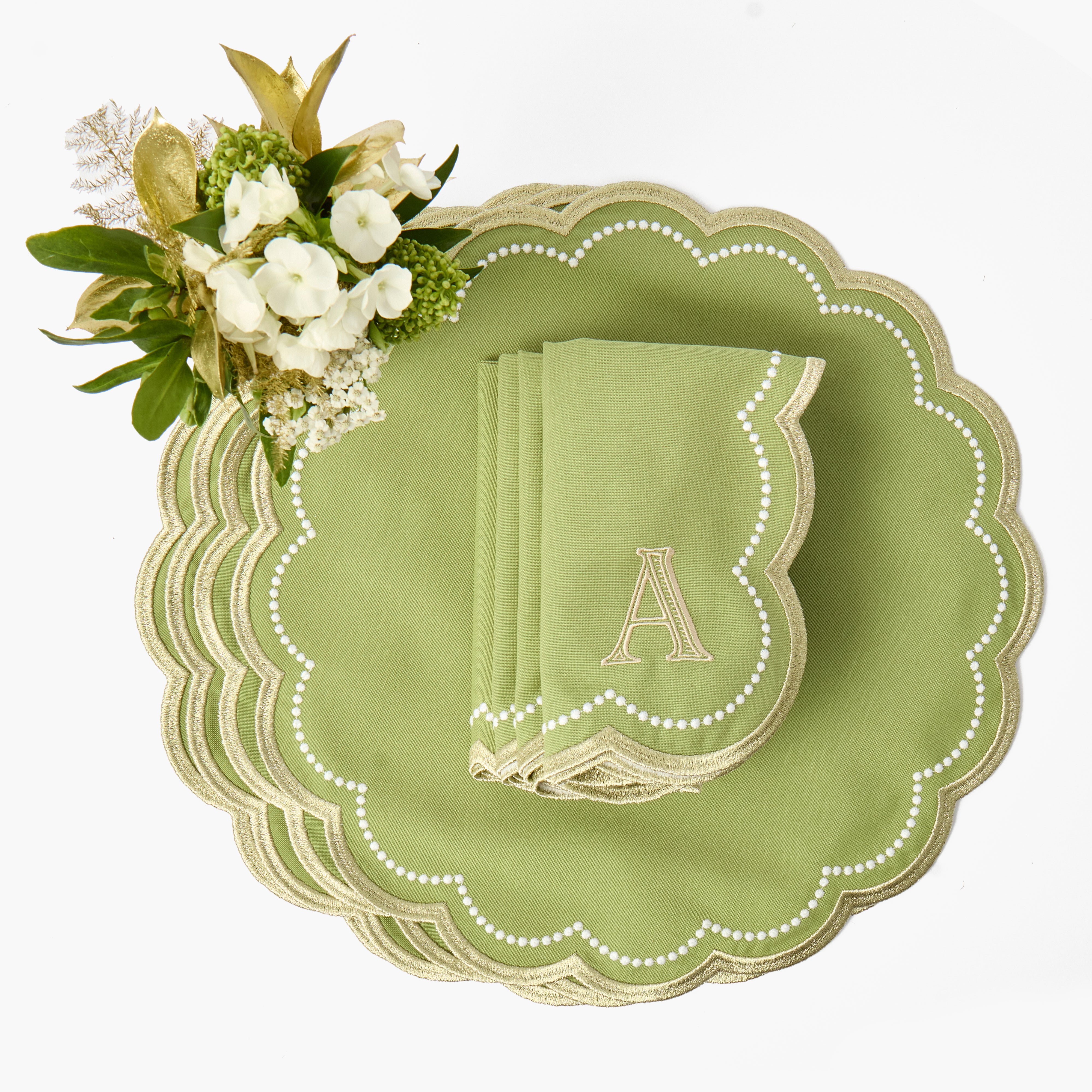 Green & Gold Millicent Placemats (Set of 4)
