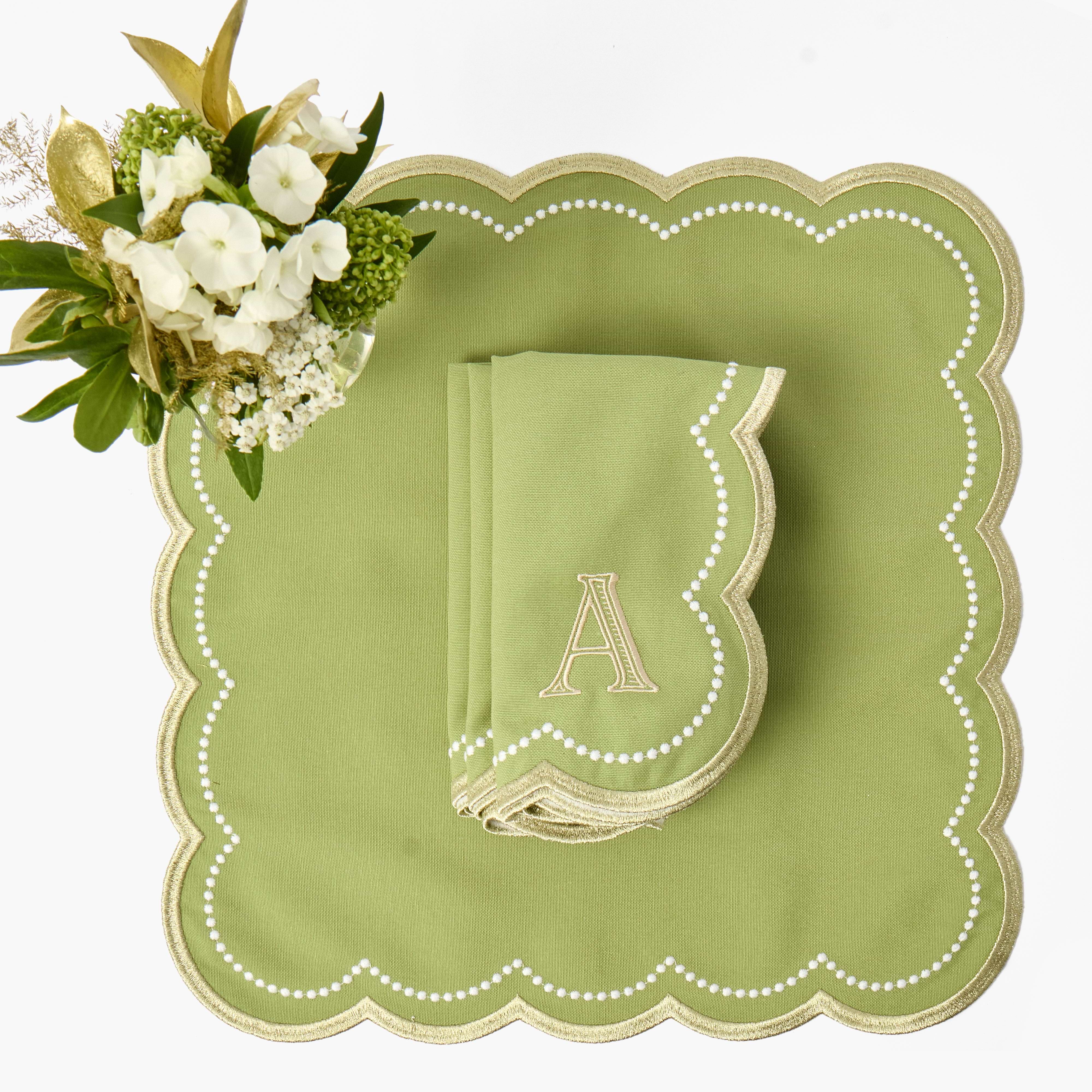 Green & Gold Millicent Napkins (Set of 4)