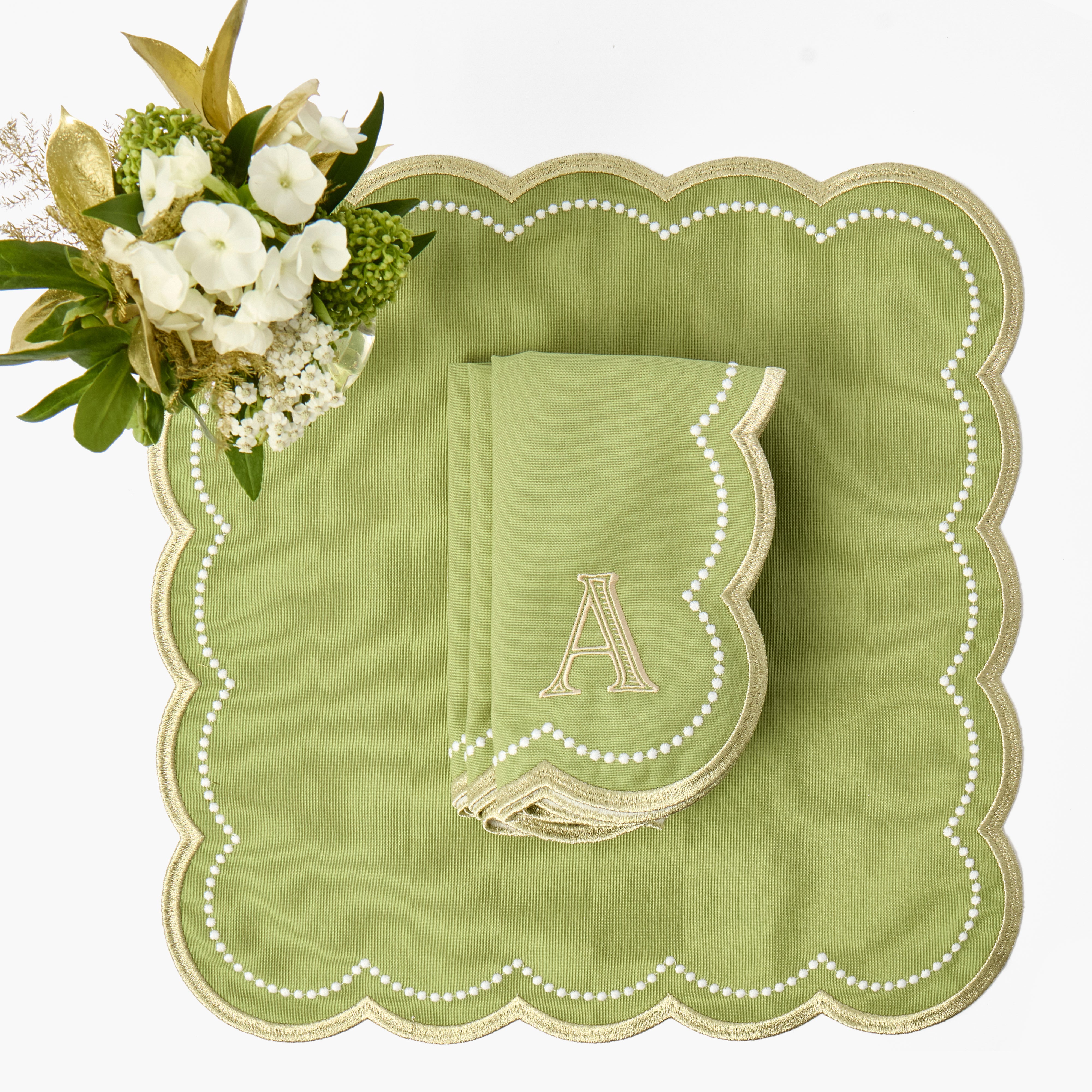 Green & Gold Millicent Napkins (Set of 4)