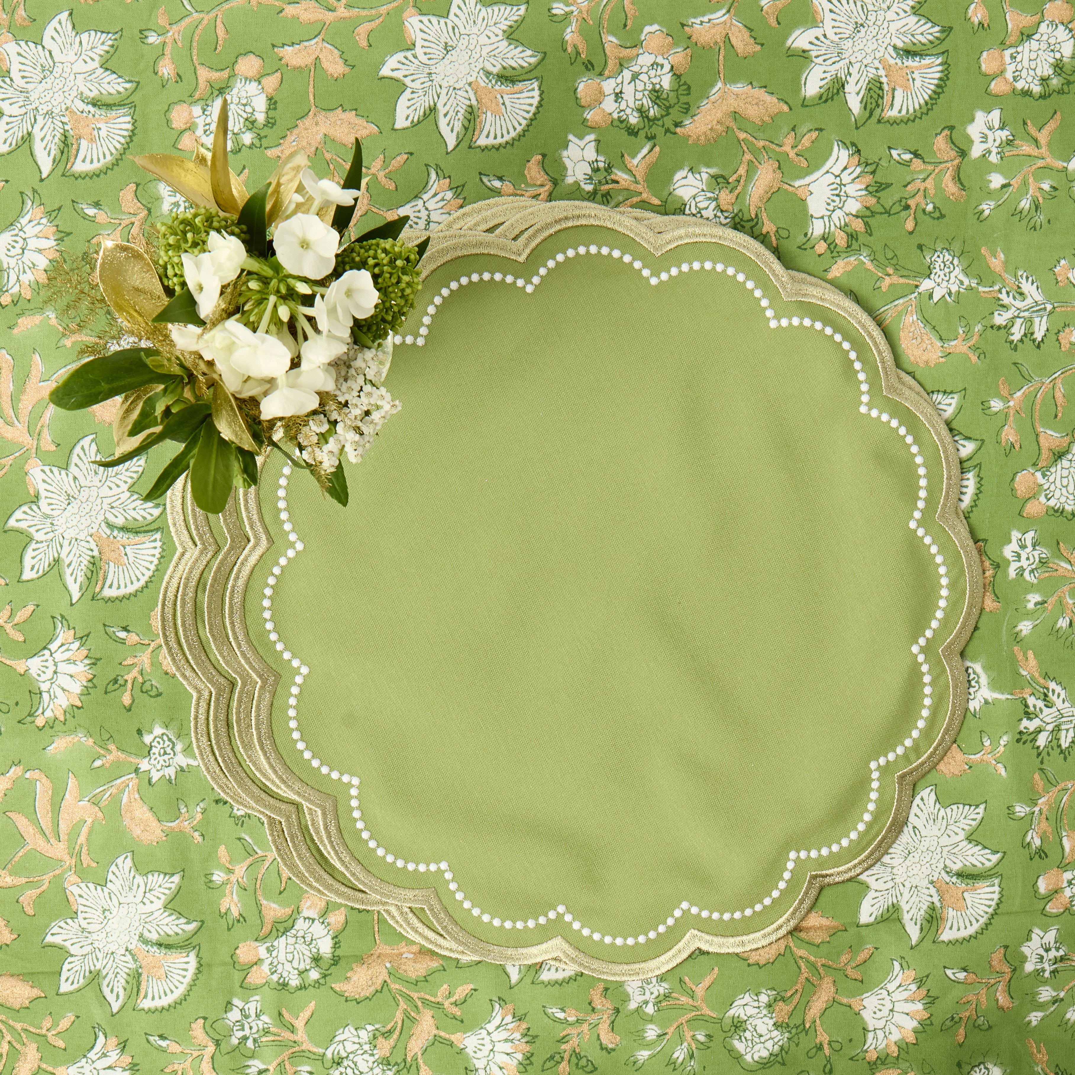 Green & Gold Millicent Placemats (Set of 4)