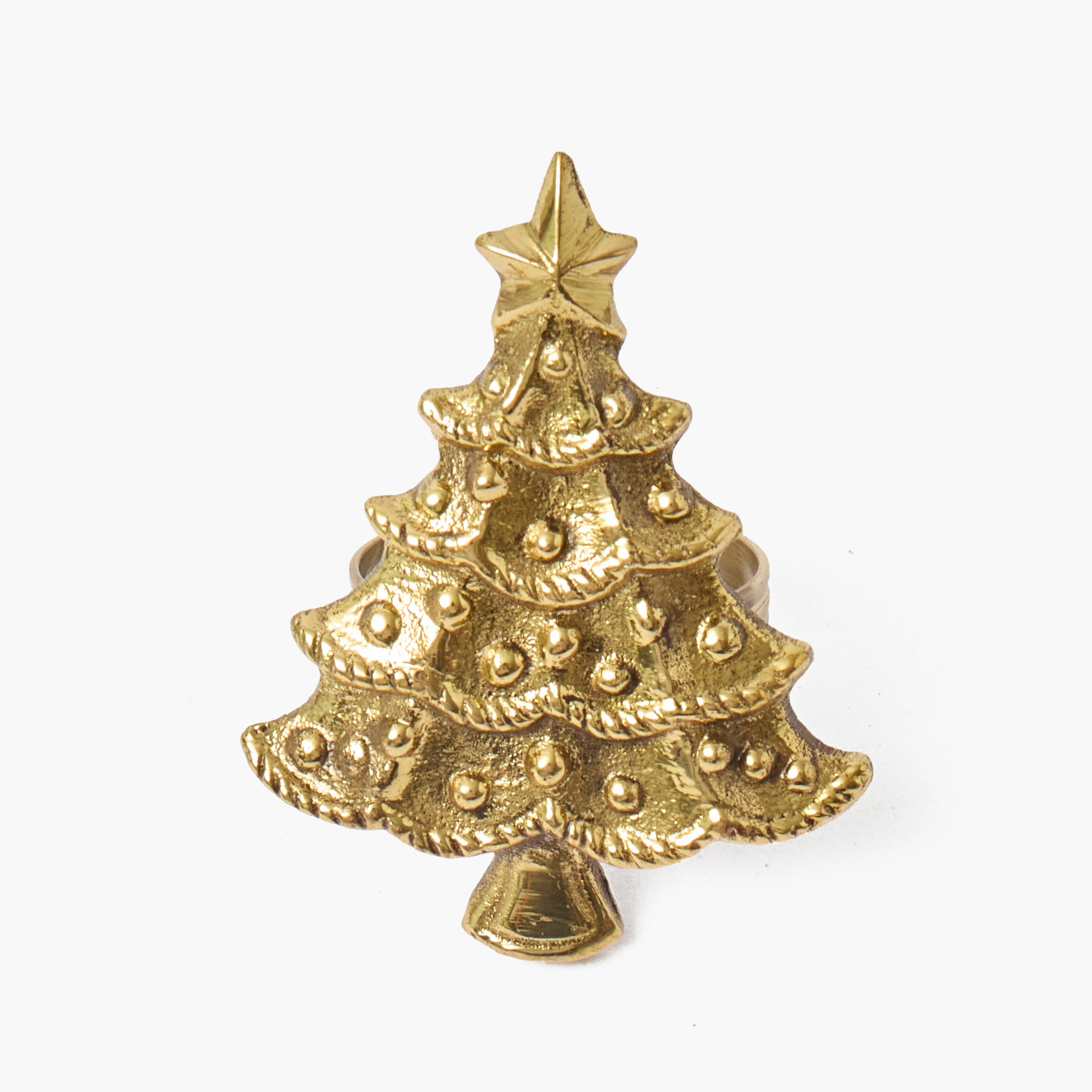 Gold Christmas Tree Napkin Rings (Set of 4)