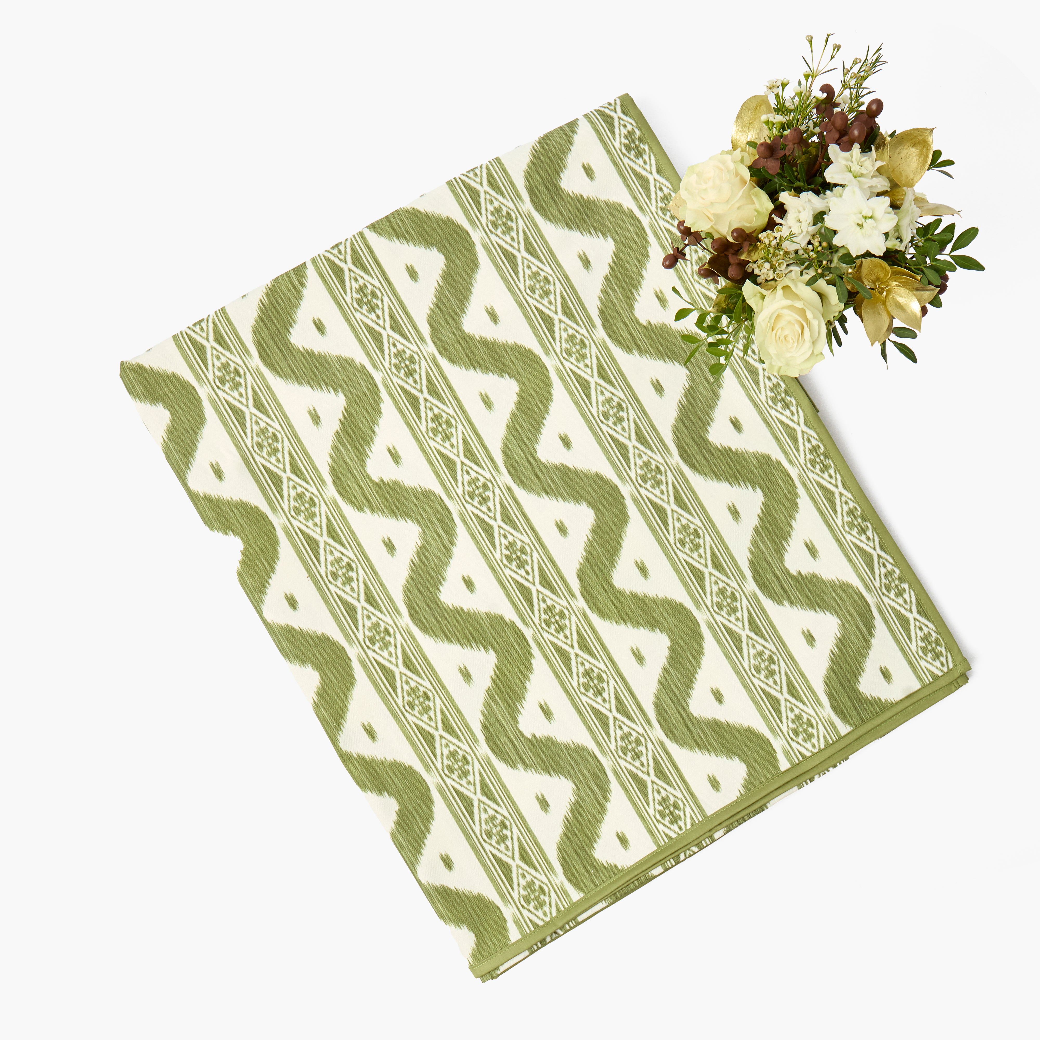 Olive Ikat Tablecloth
