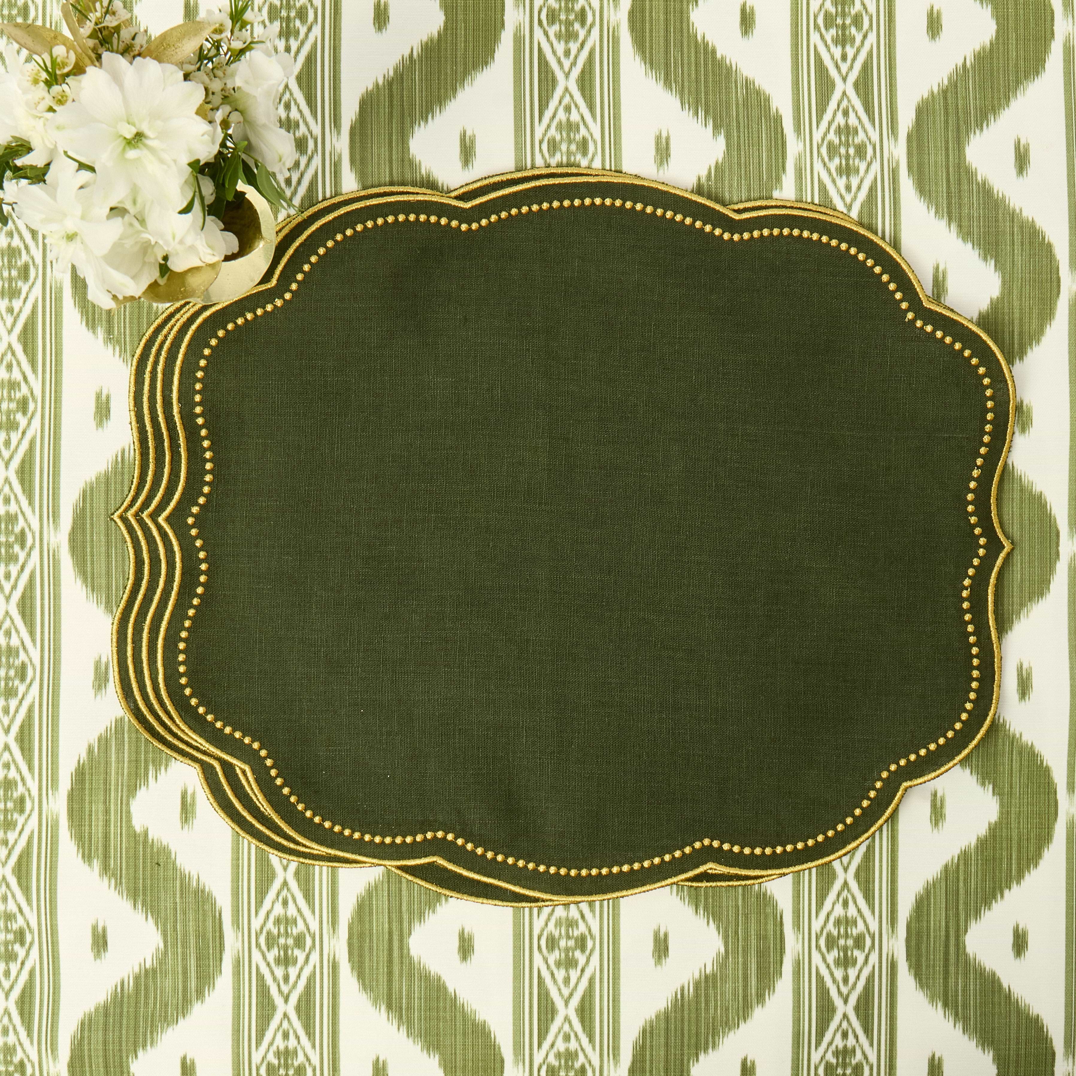 Green & Gold Eloise Placemats (Set of 4)
