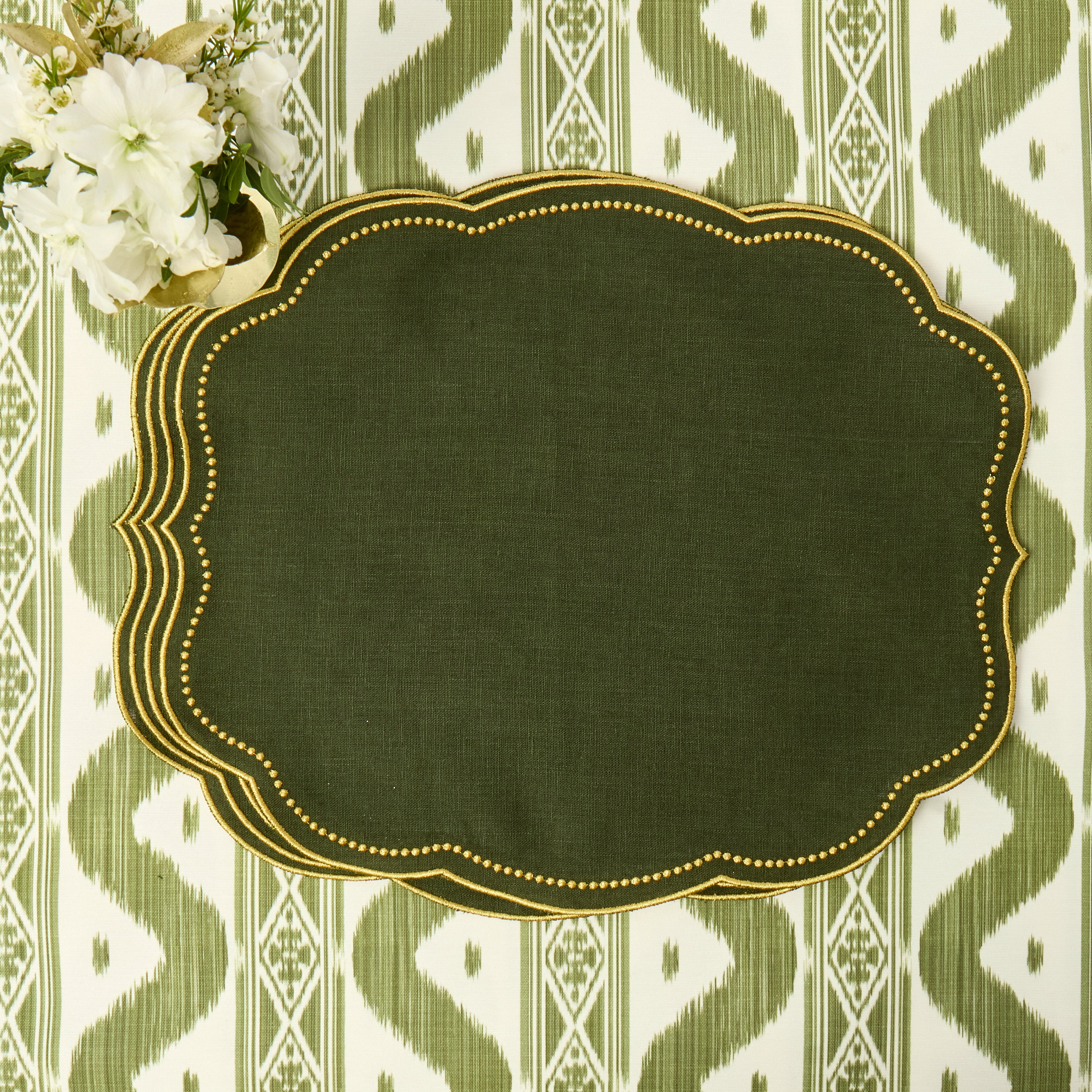 Green & Gold Eloise Placemats (Set of 4)