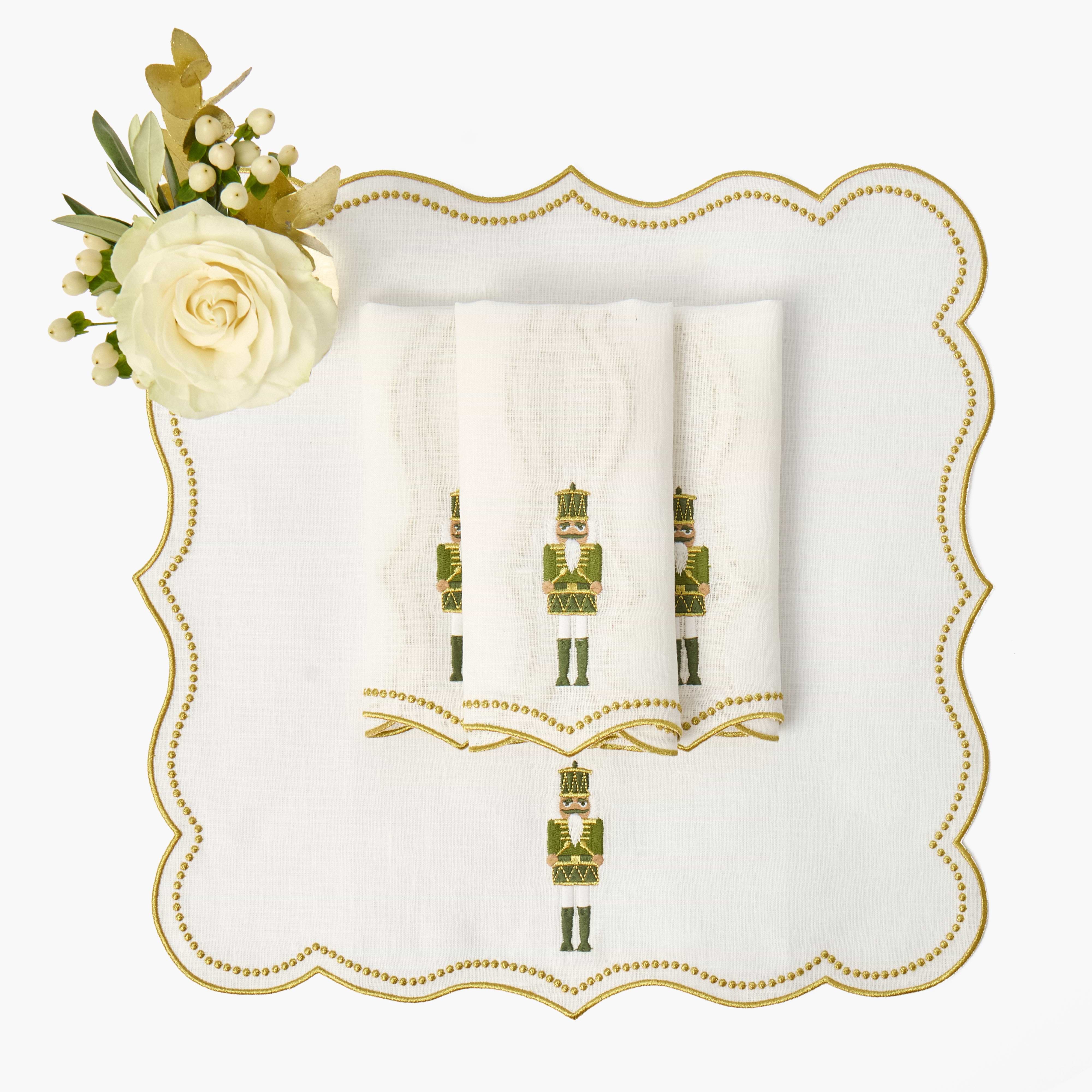 Eloise Nutcracker Embroidered Linen Napkins (Set of 4)