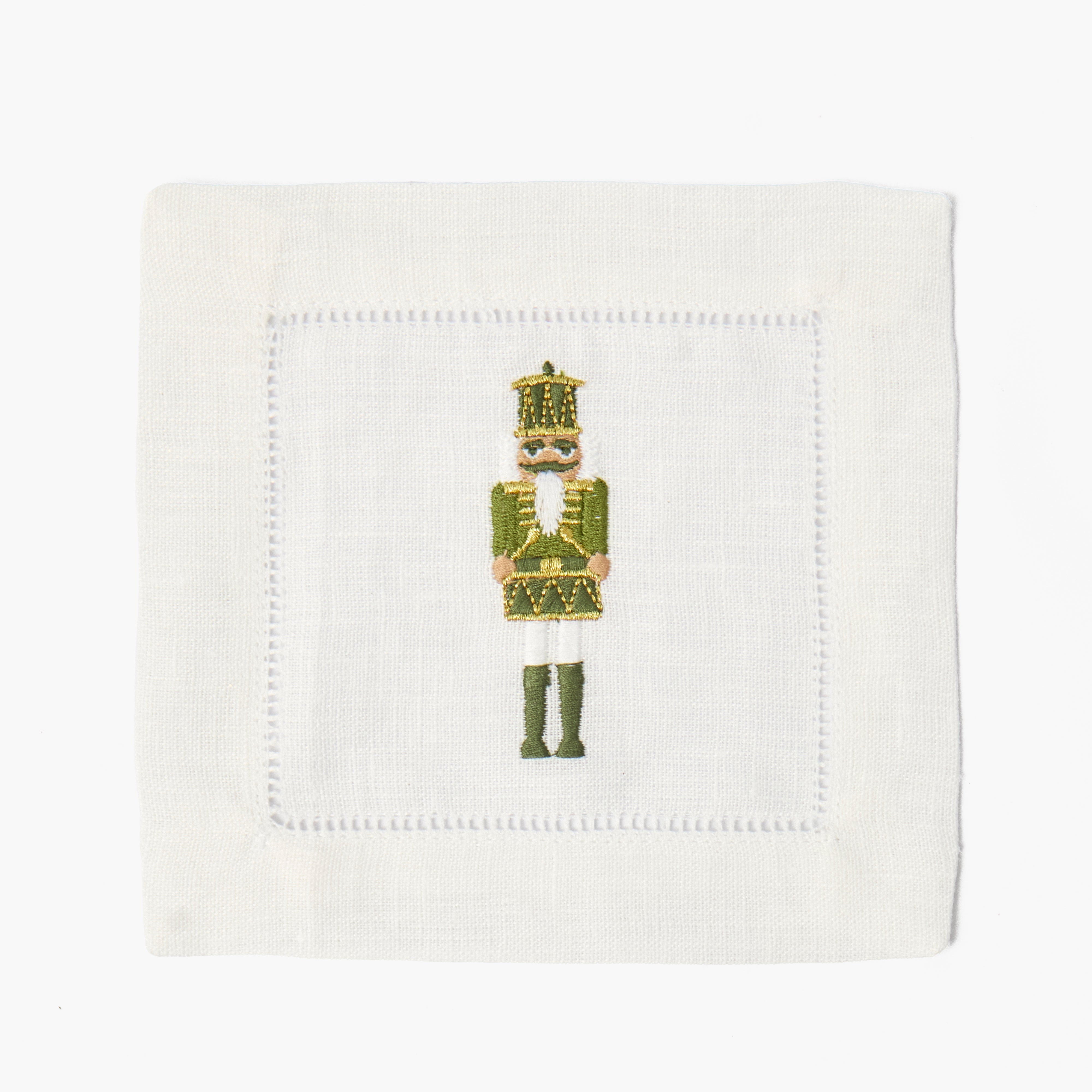 Nutcracker Embroidered Linen Cocktail Napkins (Set of 4)