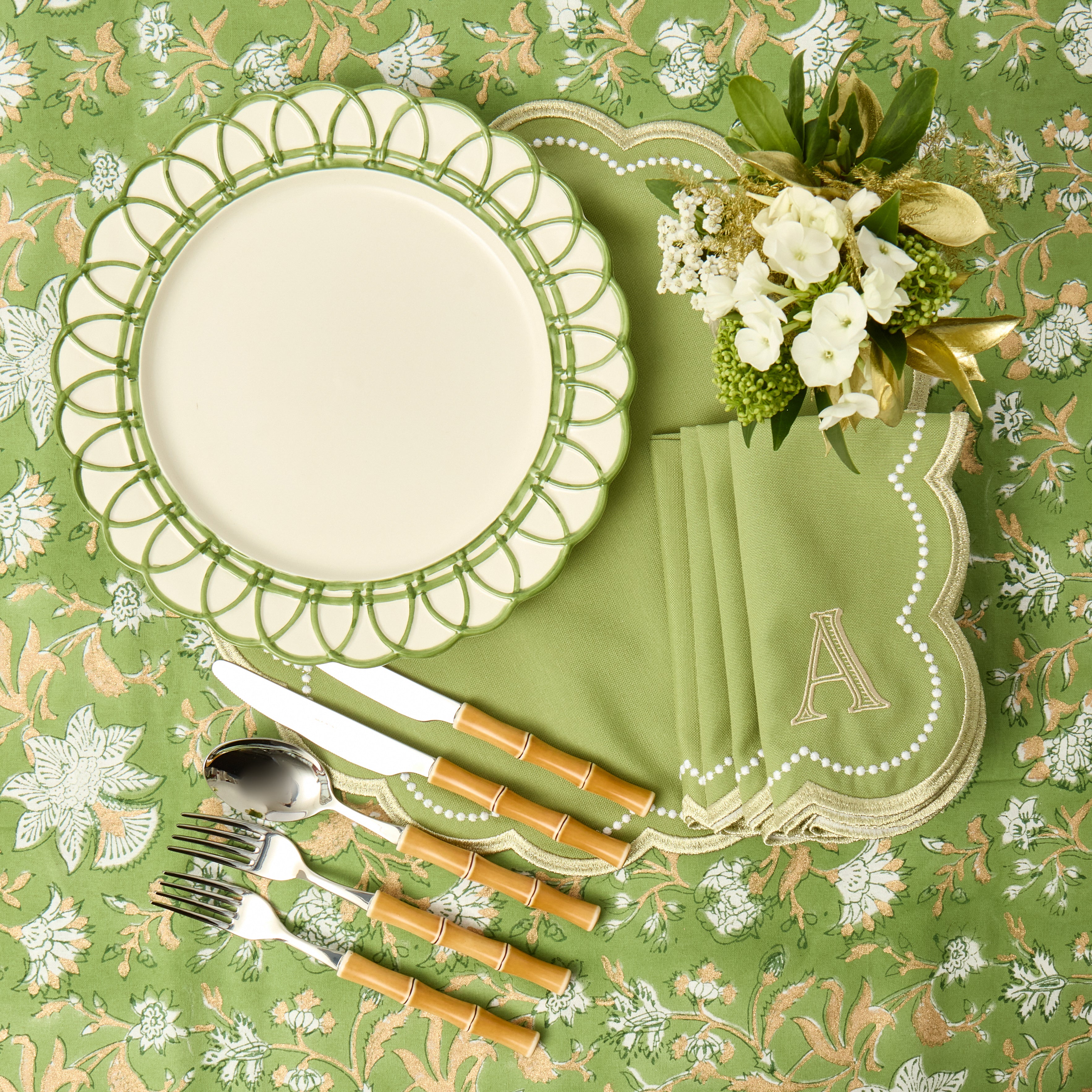 Green Stella Dinner Plate